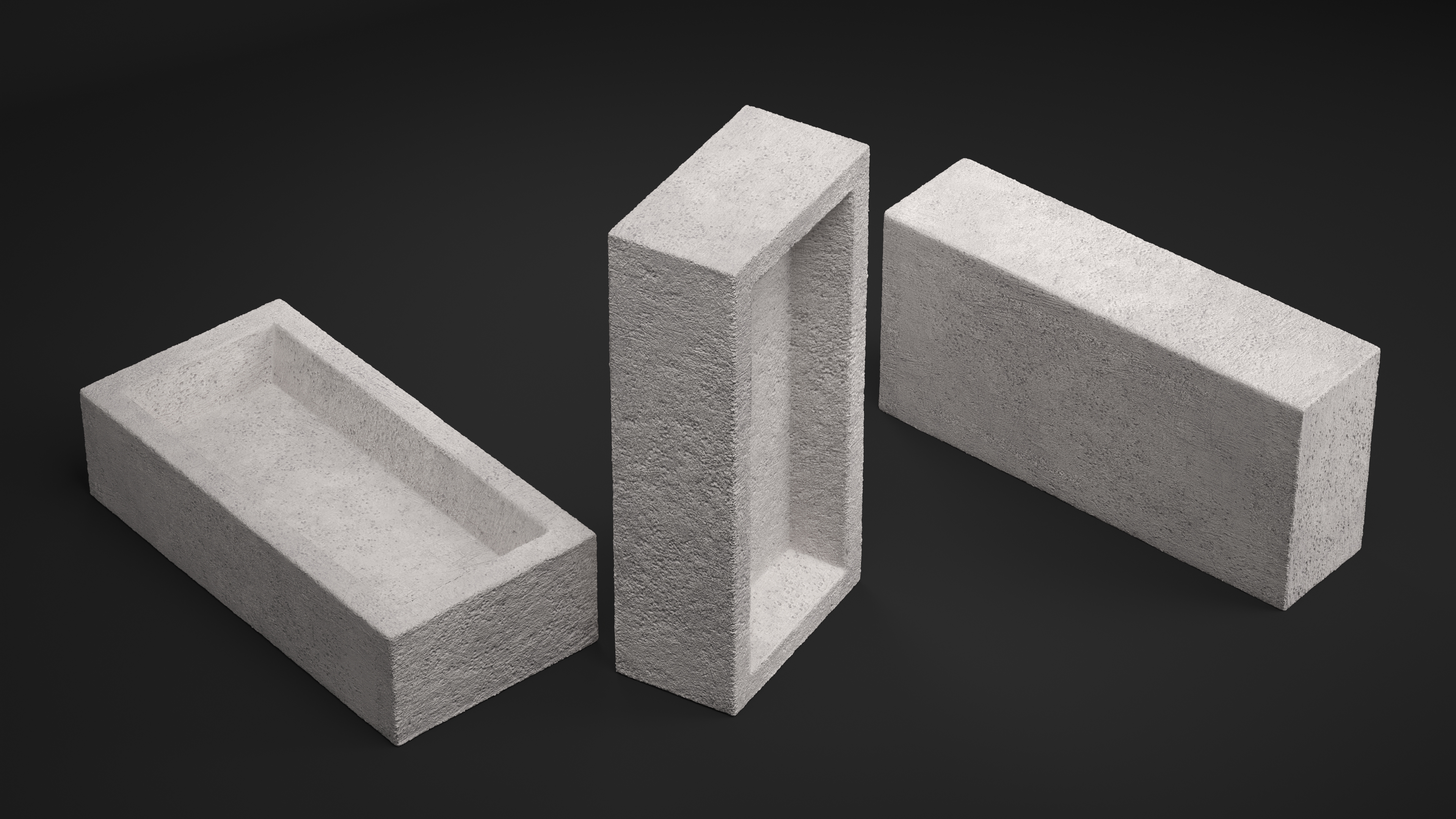 Sand Lime Brick Frogged White 3D model