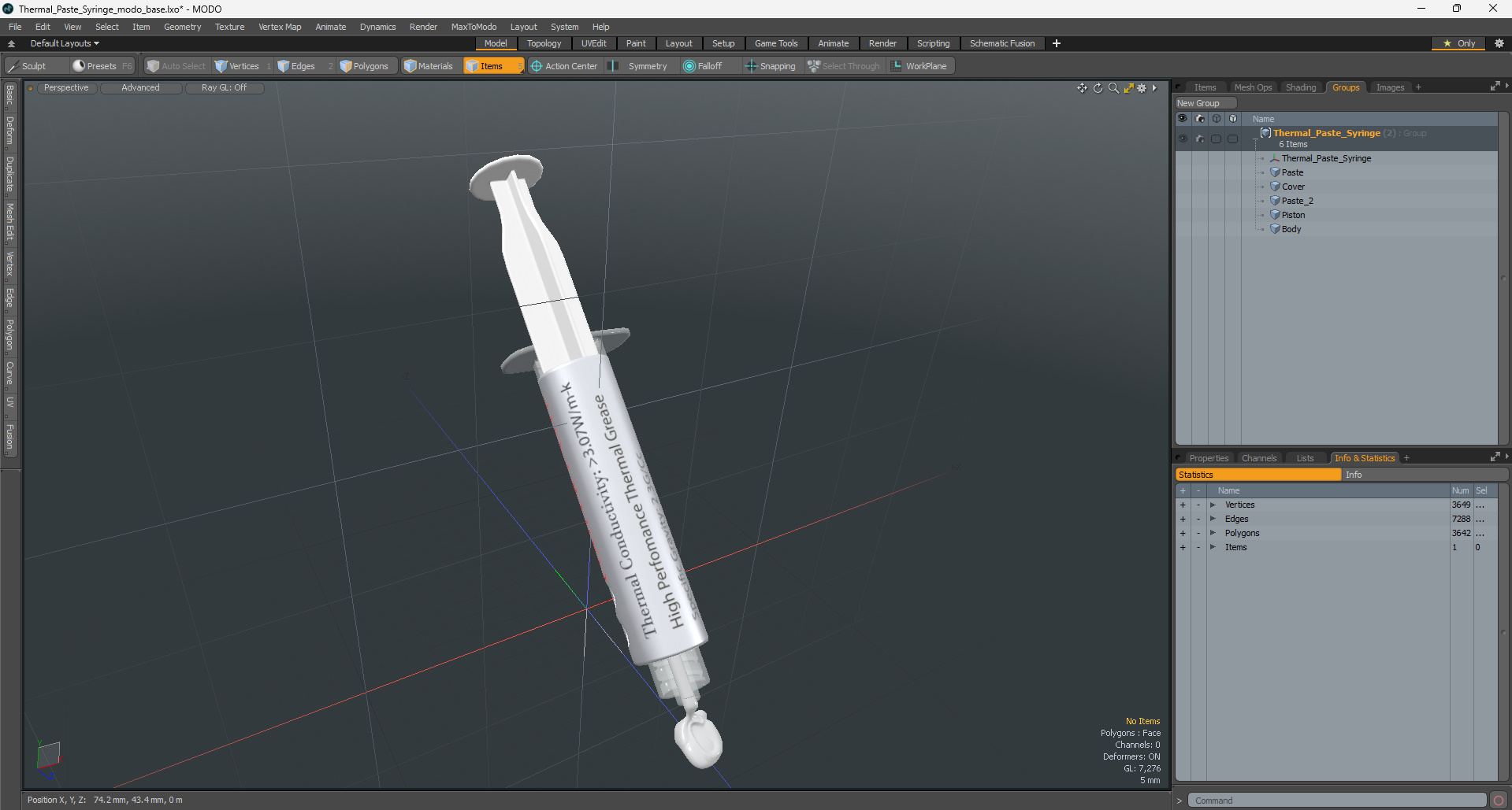 3D Thermal Paste Syringe