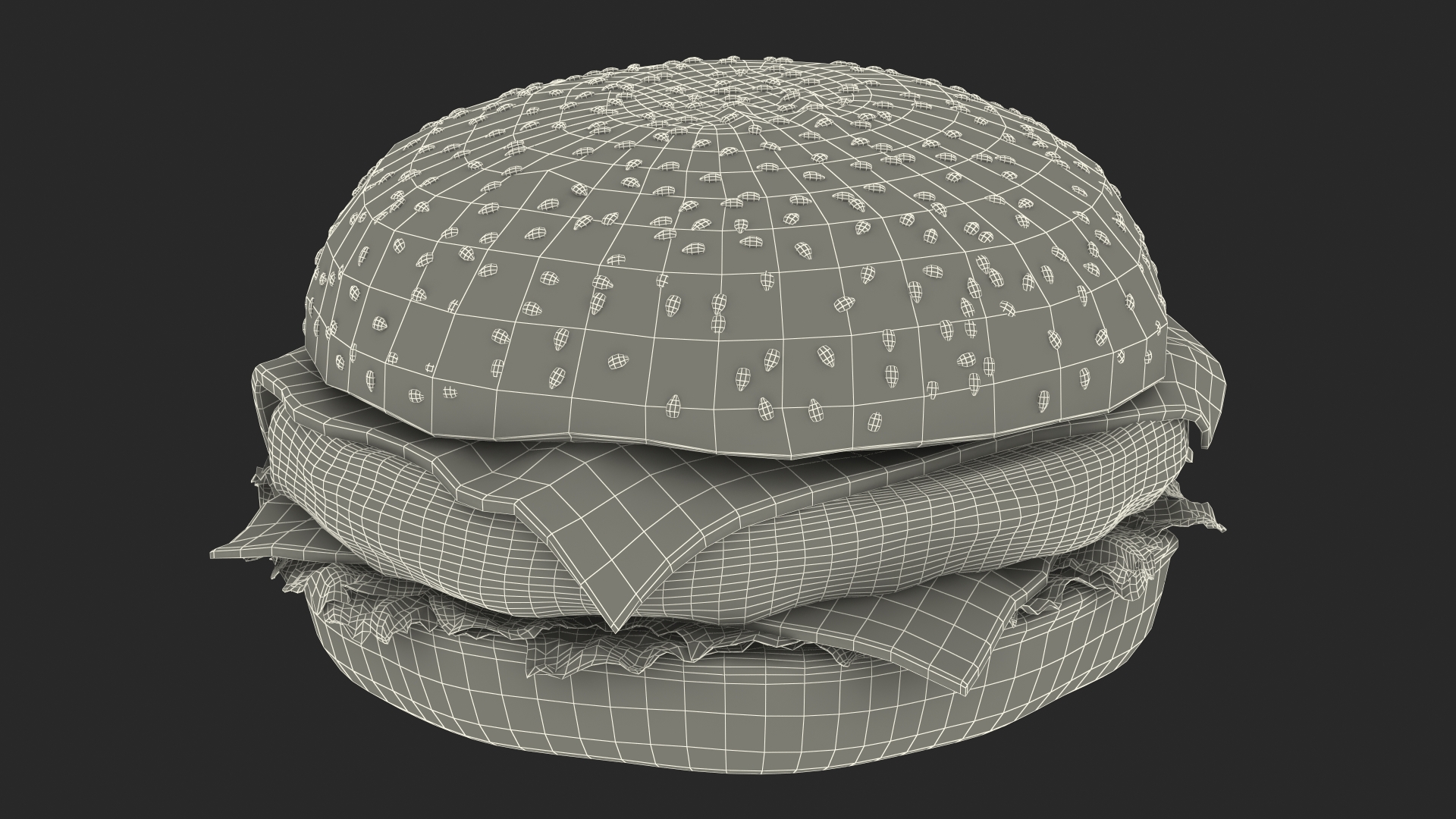 Bagasse Food Box with Cheeseburger 3D model