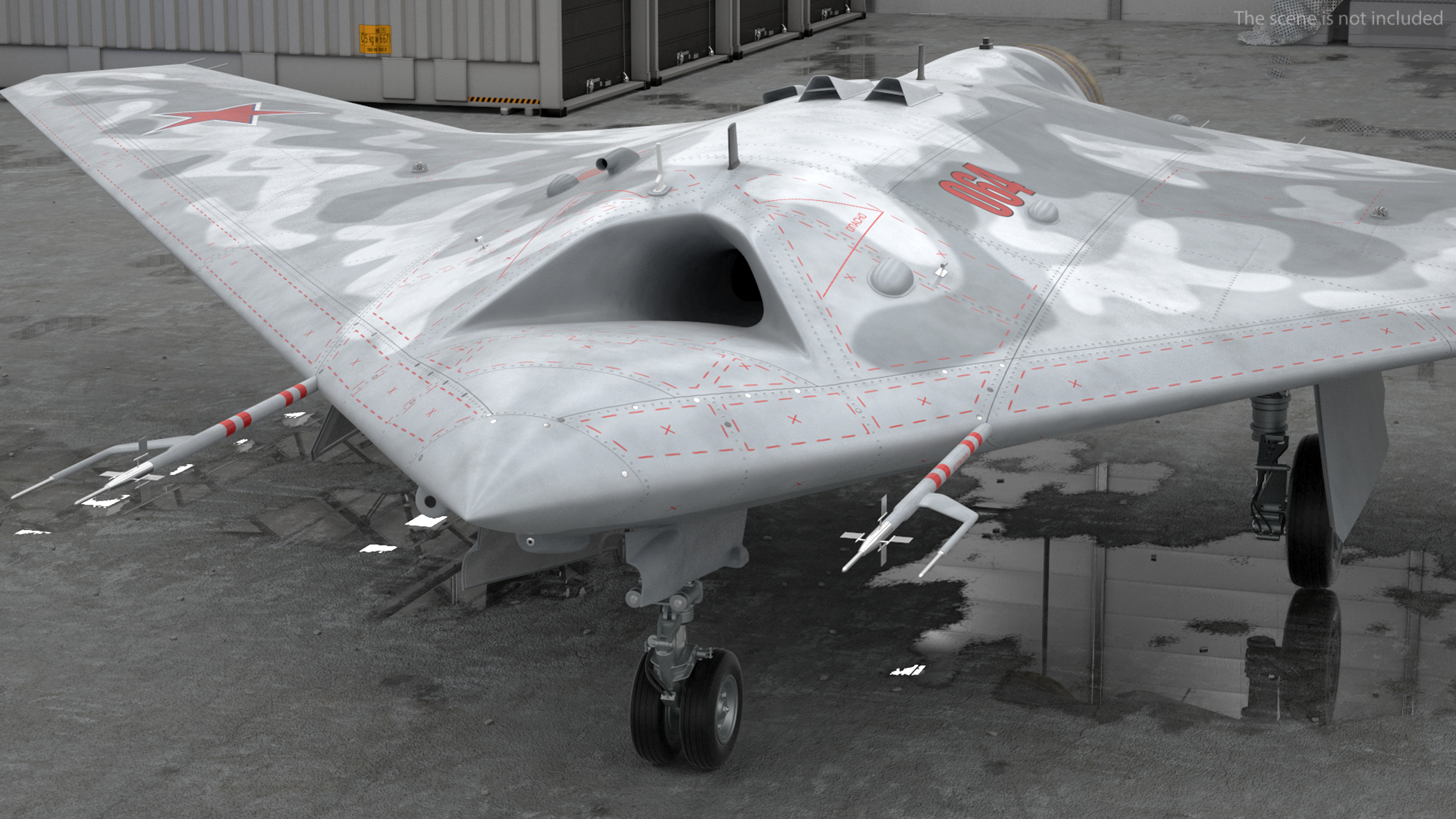 3D model Russian Heavy Strike Unmanned Bomber S-70 Okhotnik