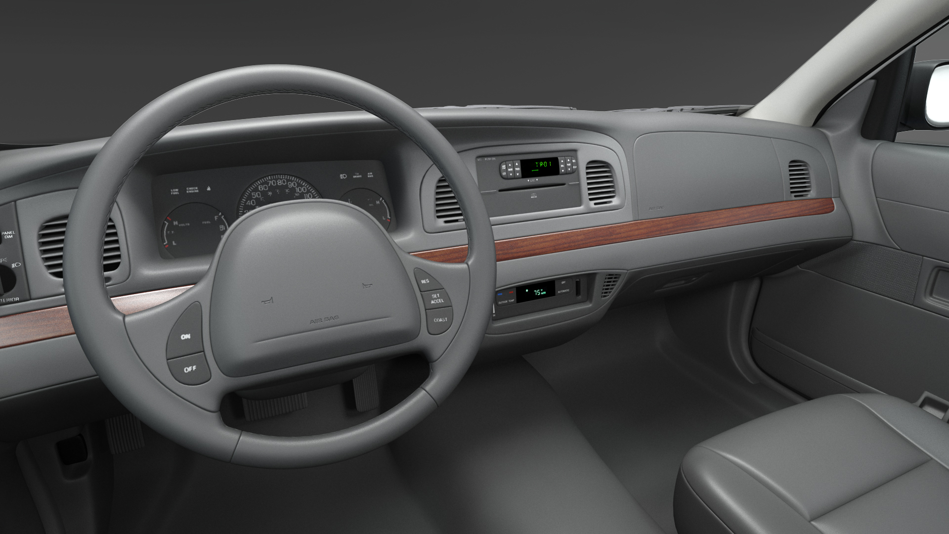 Generic Police Car NYPD Simple Interior 3D model