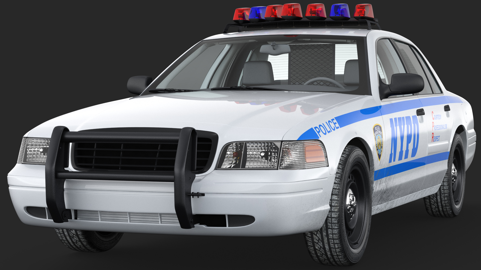 Generic Police Car NYPD Simple Interior 3D model