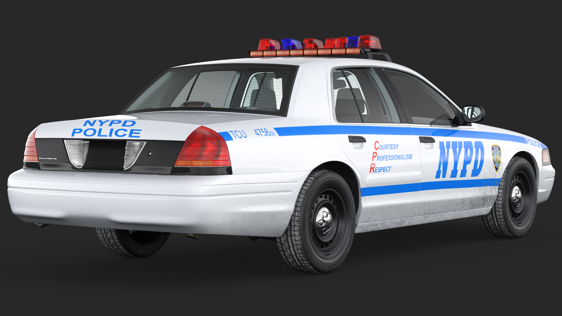 Generic Police Car NYPD Simple Interior 3D model