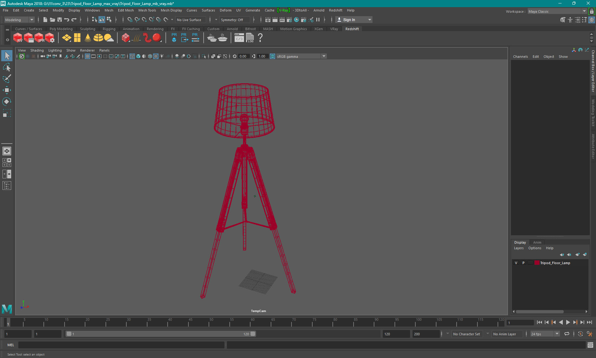 Tripod Floor Lamp 3D