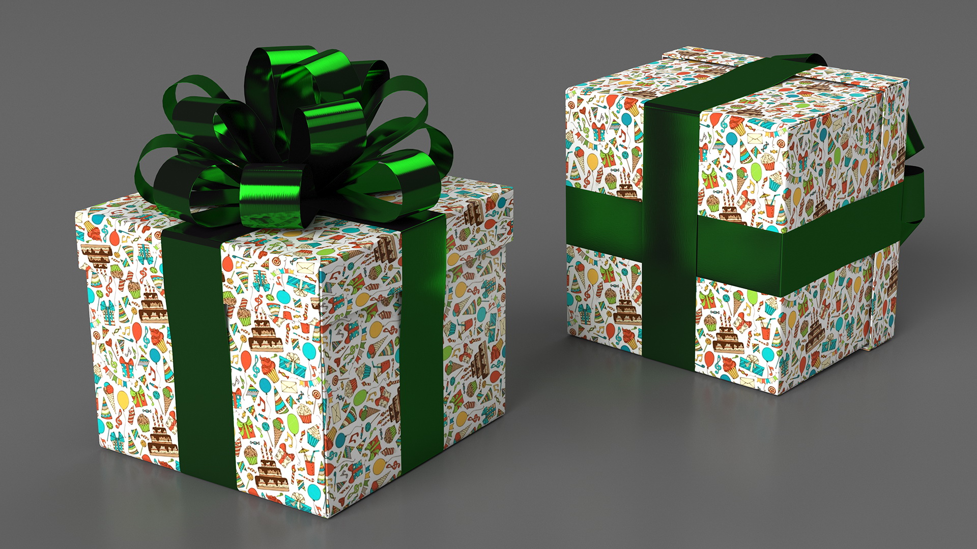 3D model Wrapped Gift Box with Bow