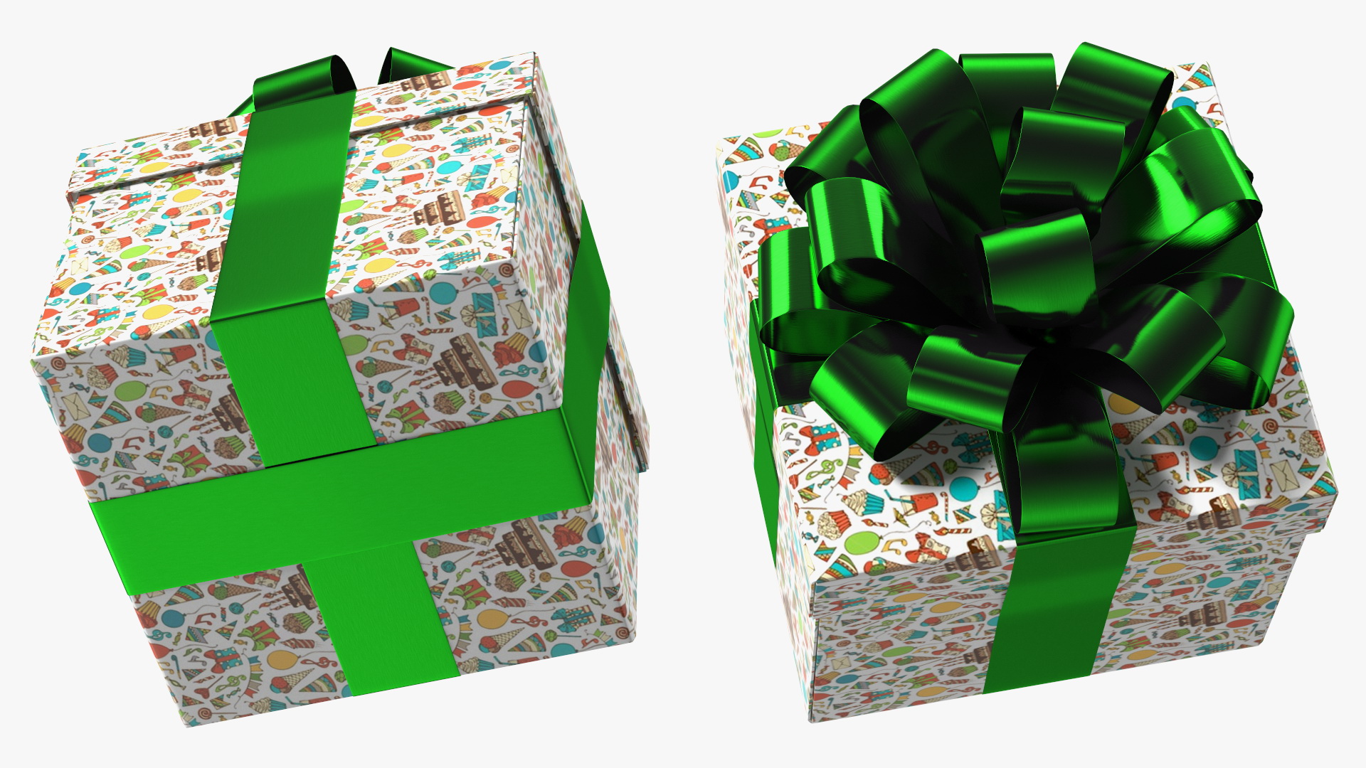 3D model Wrapped Gift Box with Bow