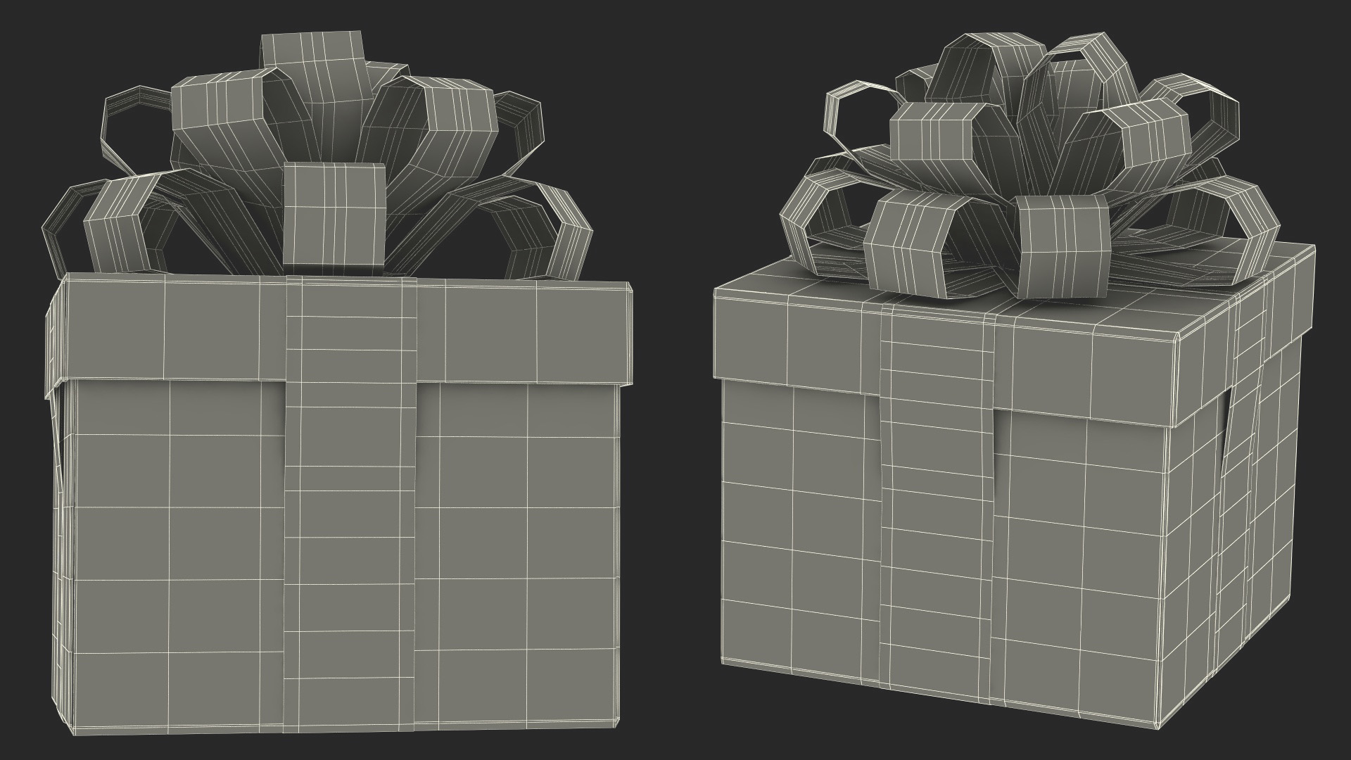 3D model Wrapped Gift Box with Bow