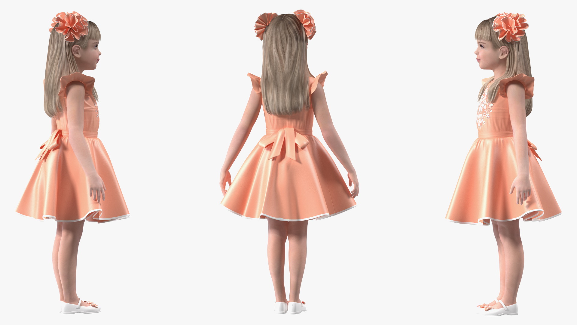 Elegant Girl Child Standing 3D