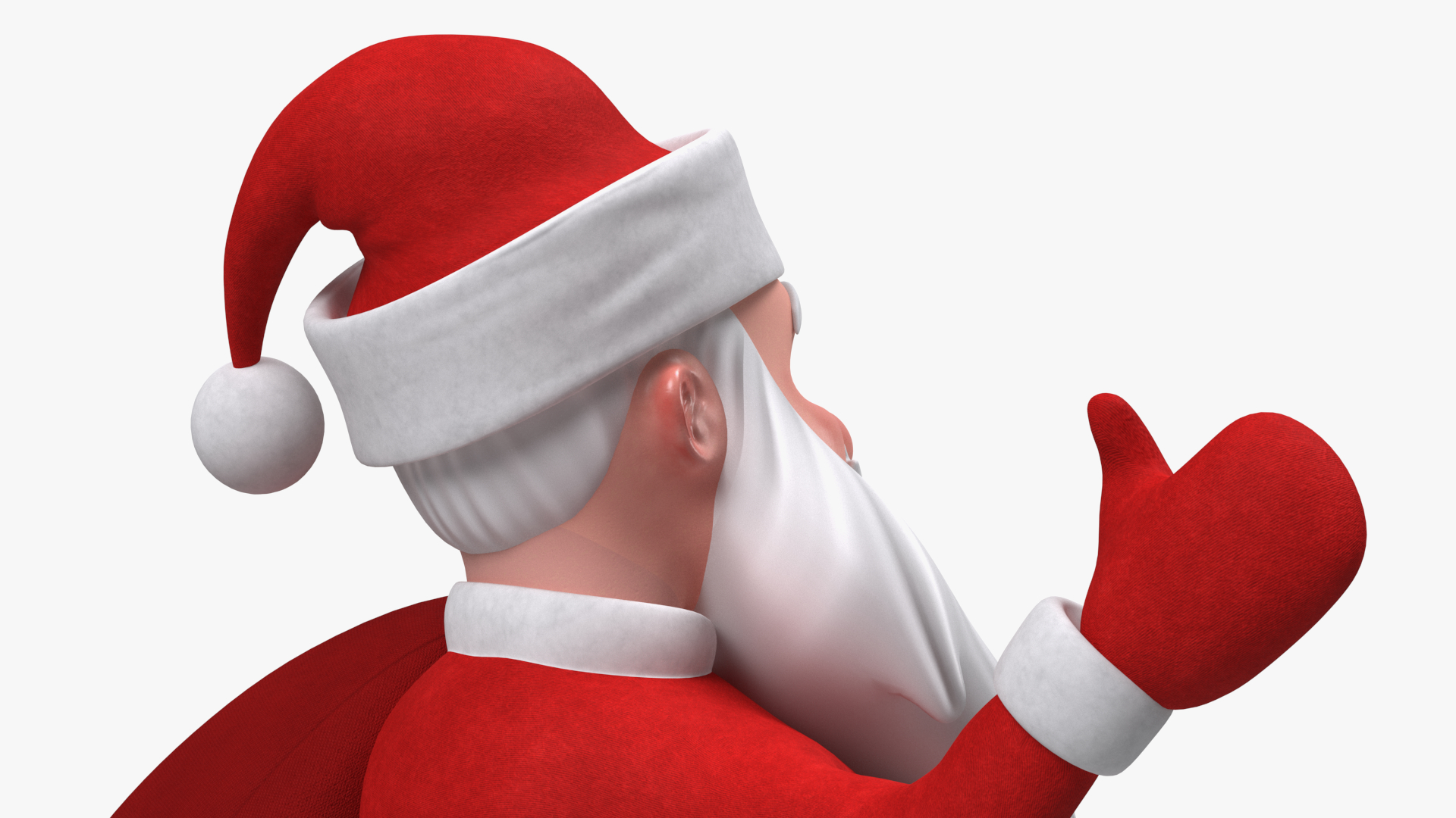 3D Santa Claus Cartoon Character Waving Pose