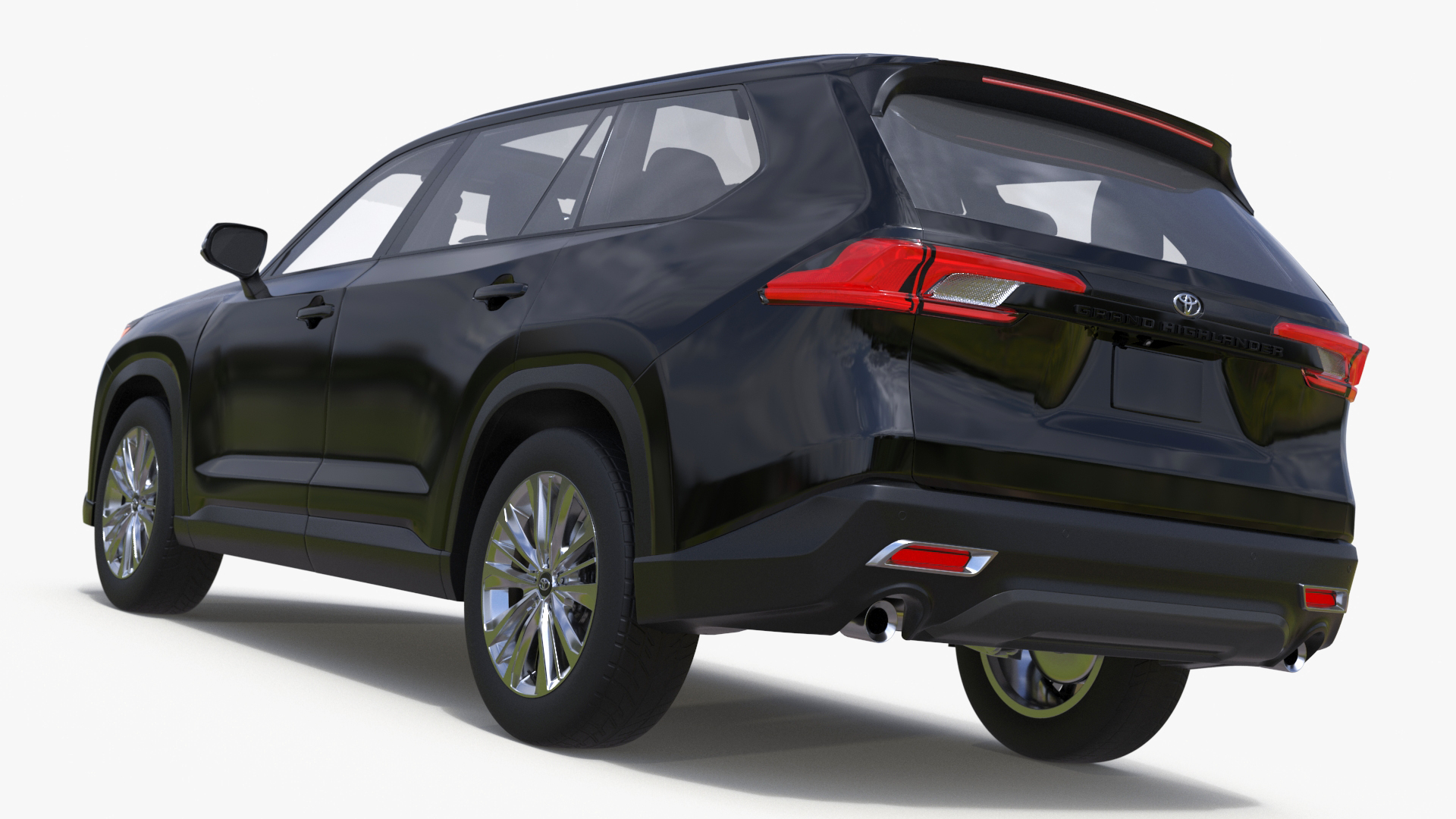 3D model Toyota Grand Highlander 2024 Black Simplified