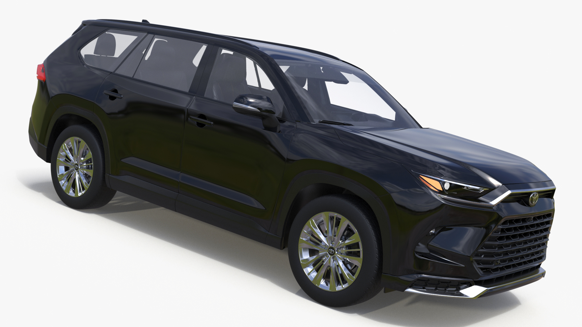 3D model Toyota Grand Highlander 2024 Black Simplified