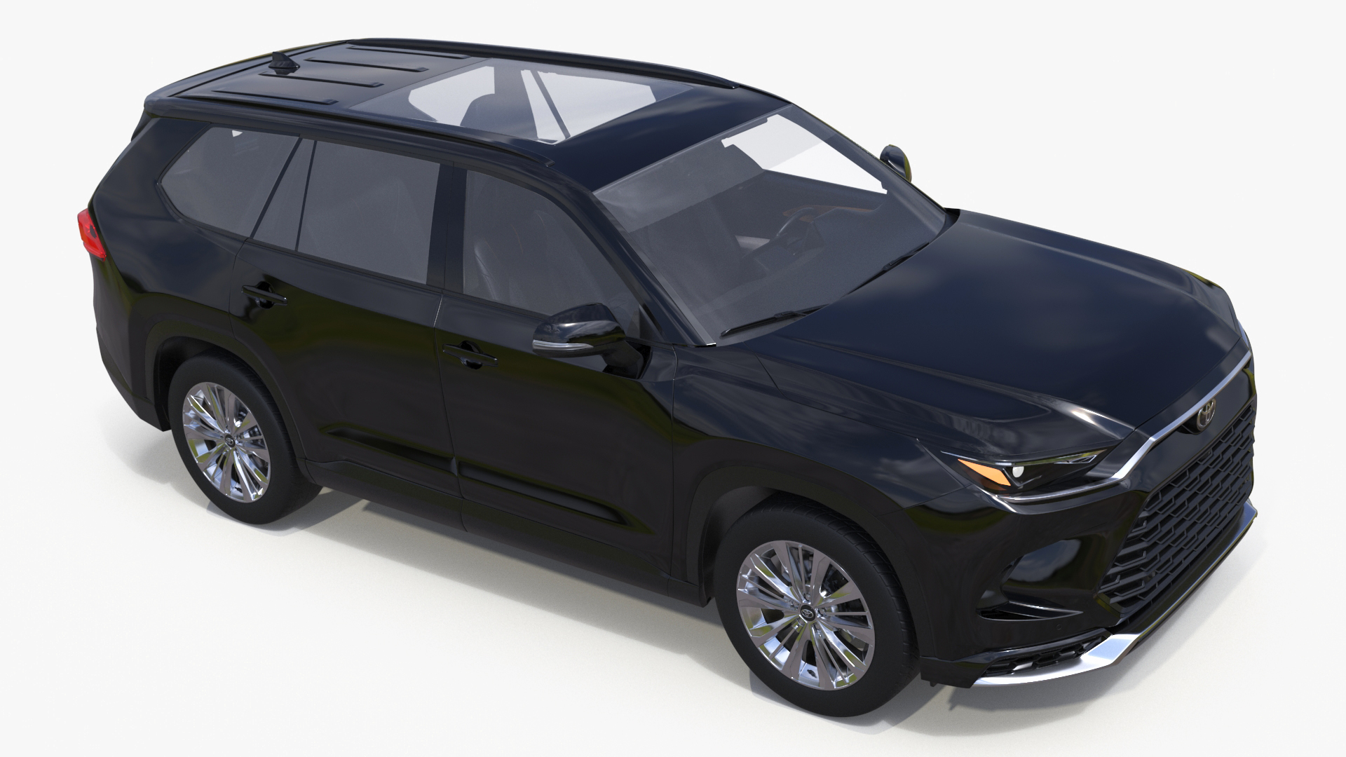 3D model Toyota Grand Highlander 2024 Black Simplified