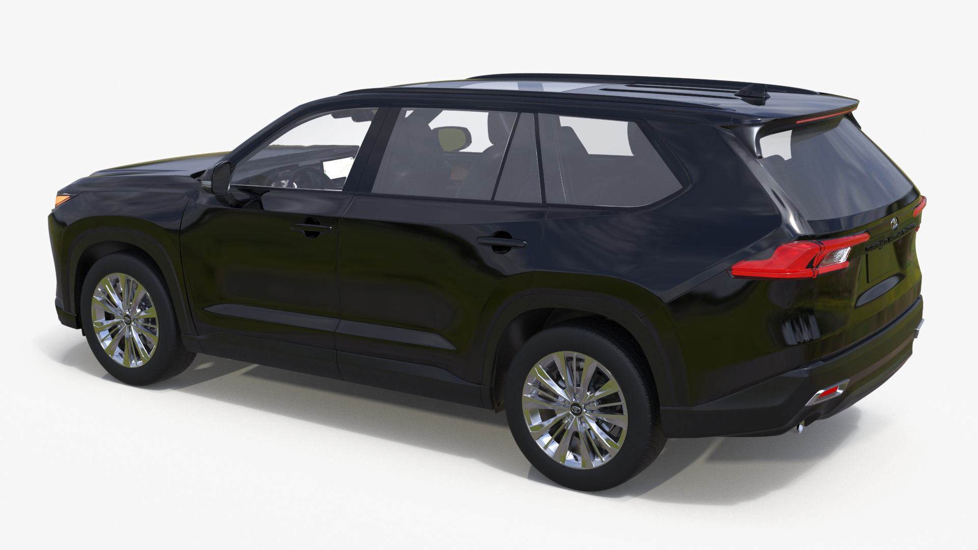 3D model Toyota Grand Highlander 2024 Black Simplified