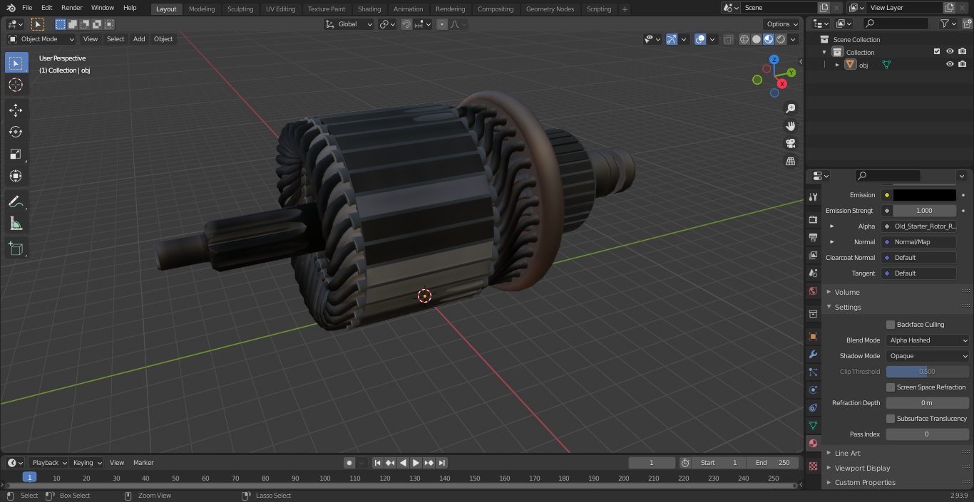 Old Starter Rotor 3D