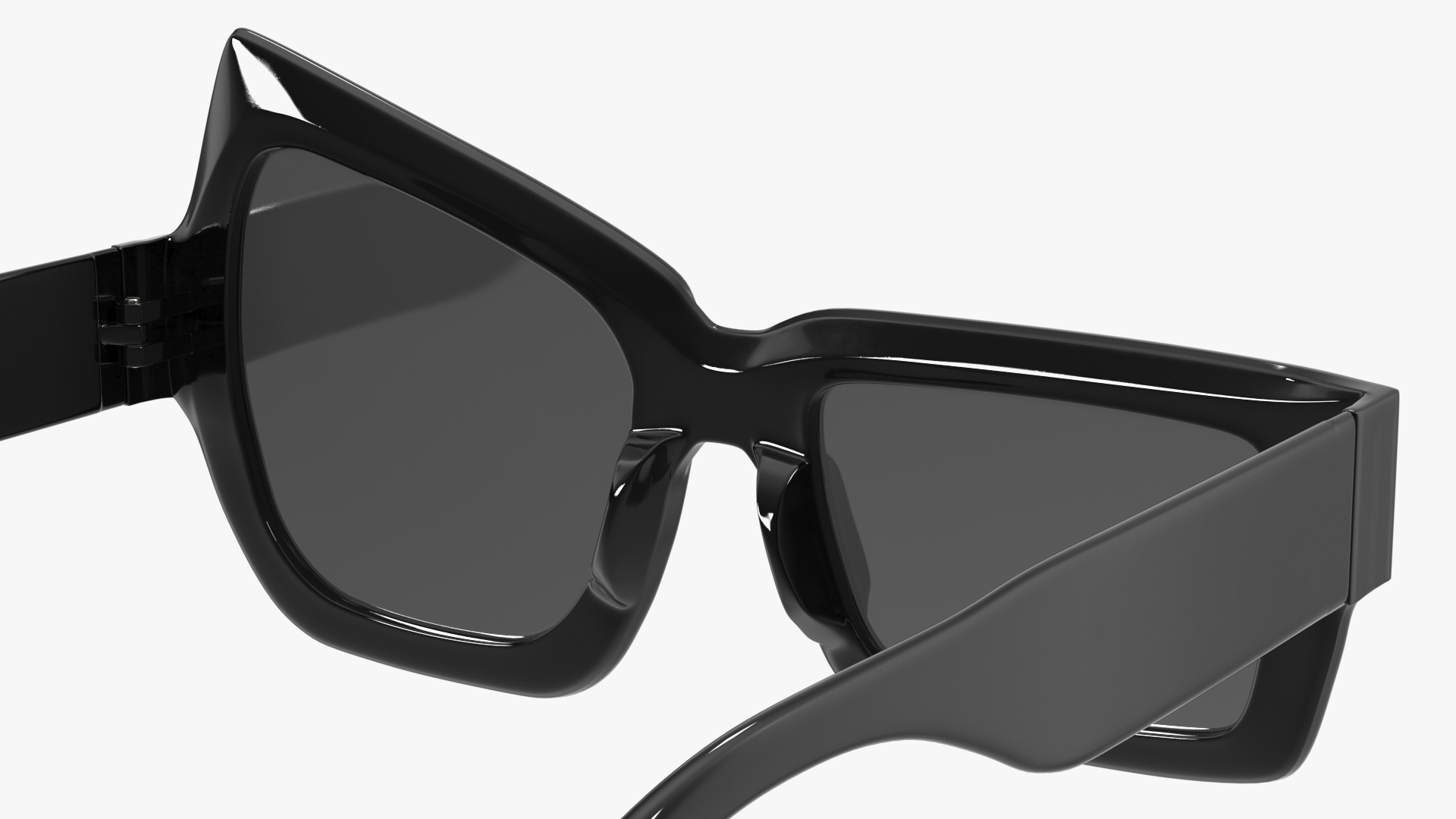 Asymmetrical Sunglasses Black for 3D Print 3D