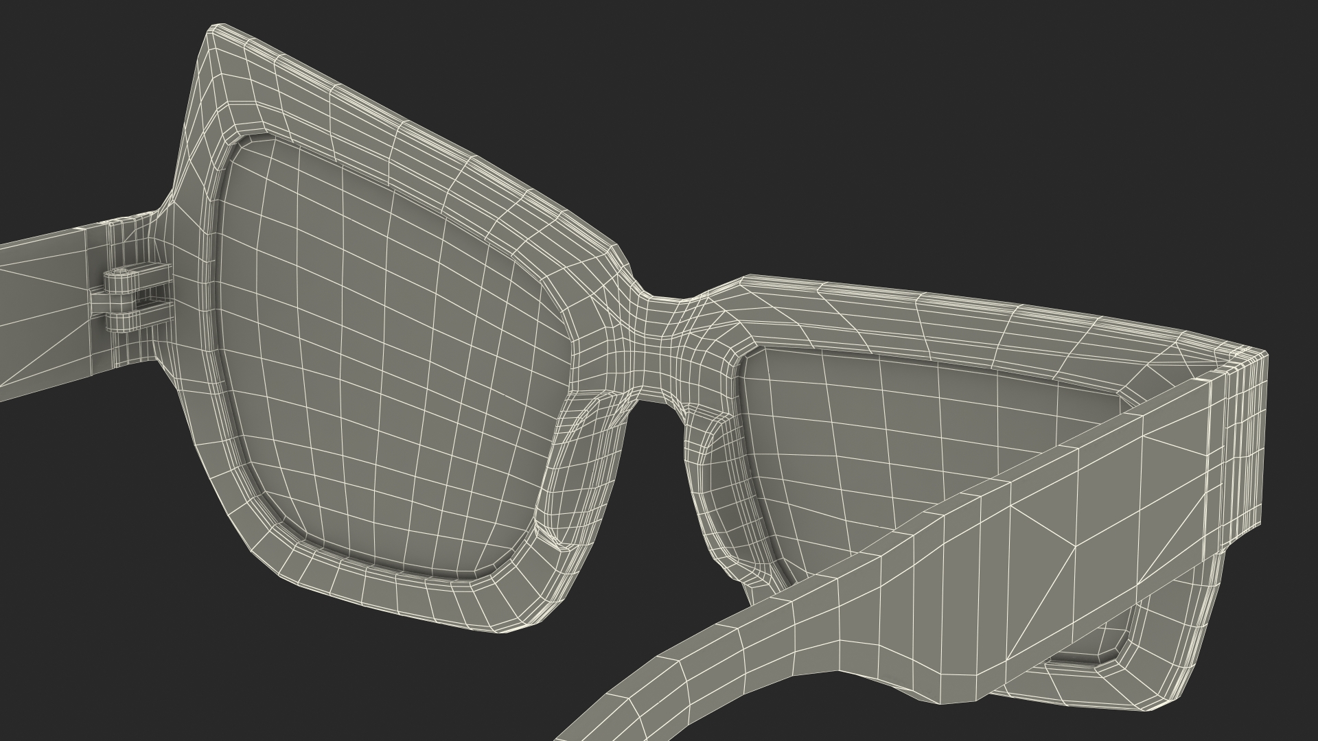 Asymmetrical Sunglasses Black for 3D Print 3D