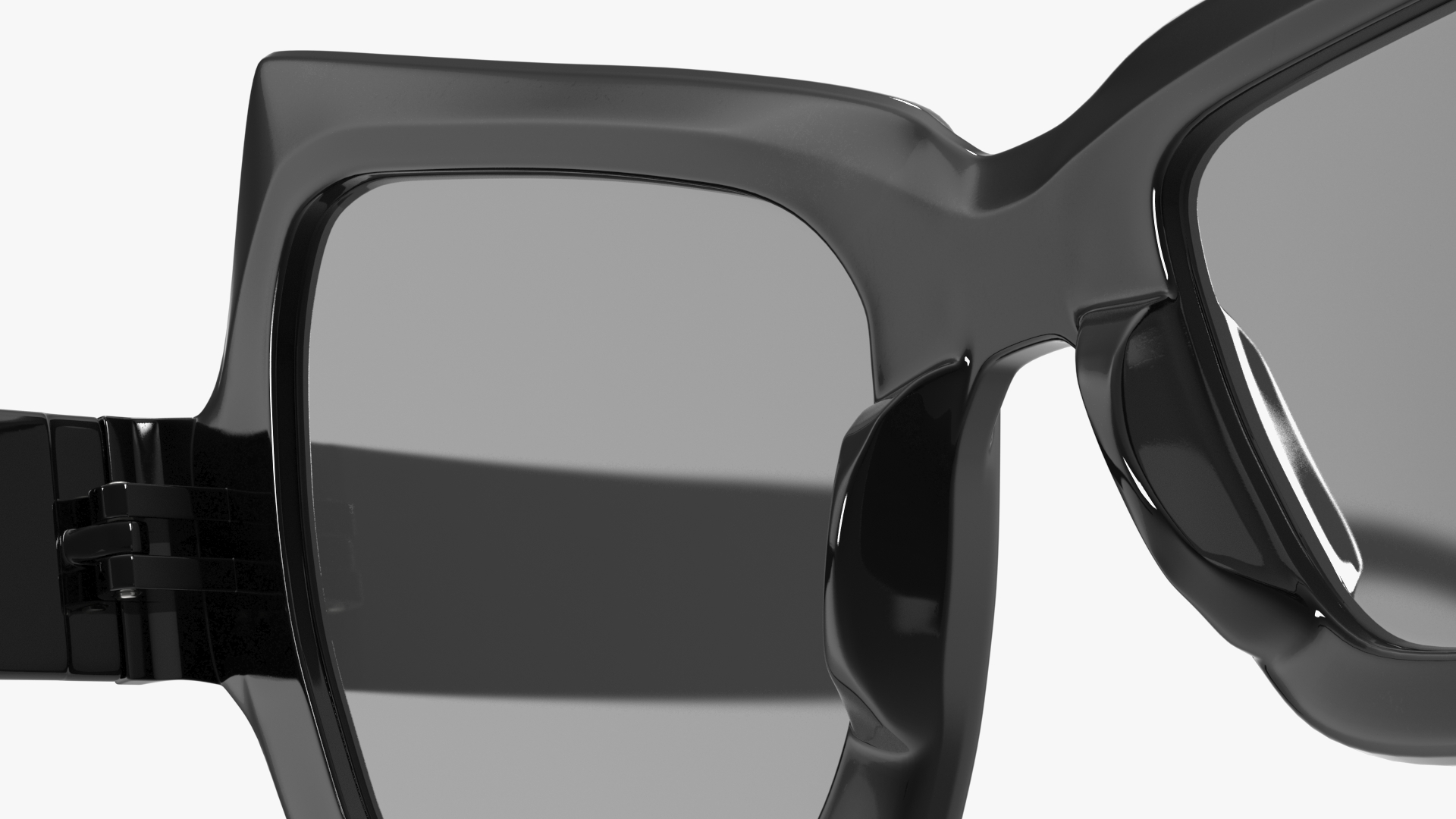 Asymmetrical Sunglasses Black for 3D Print 3D