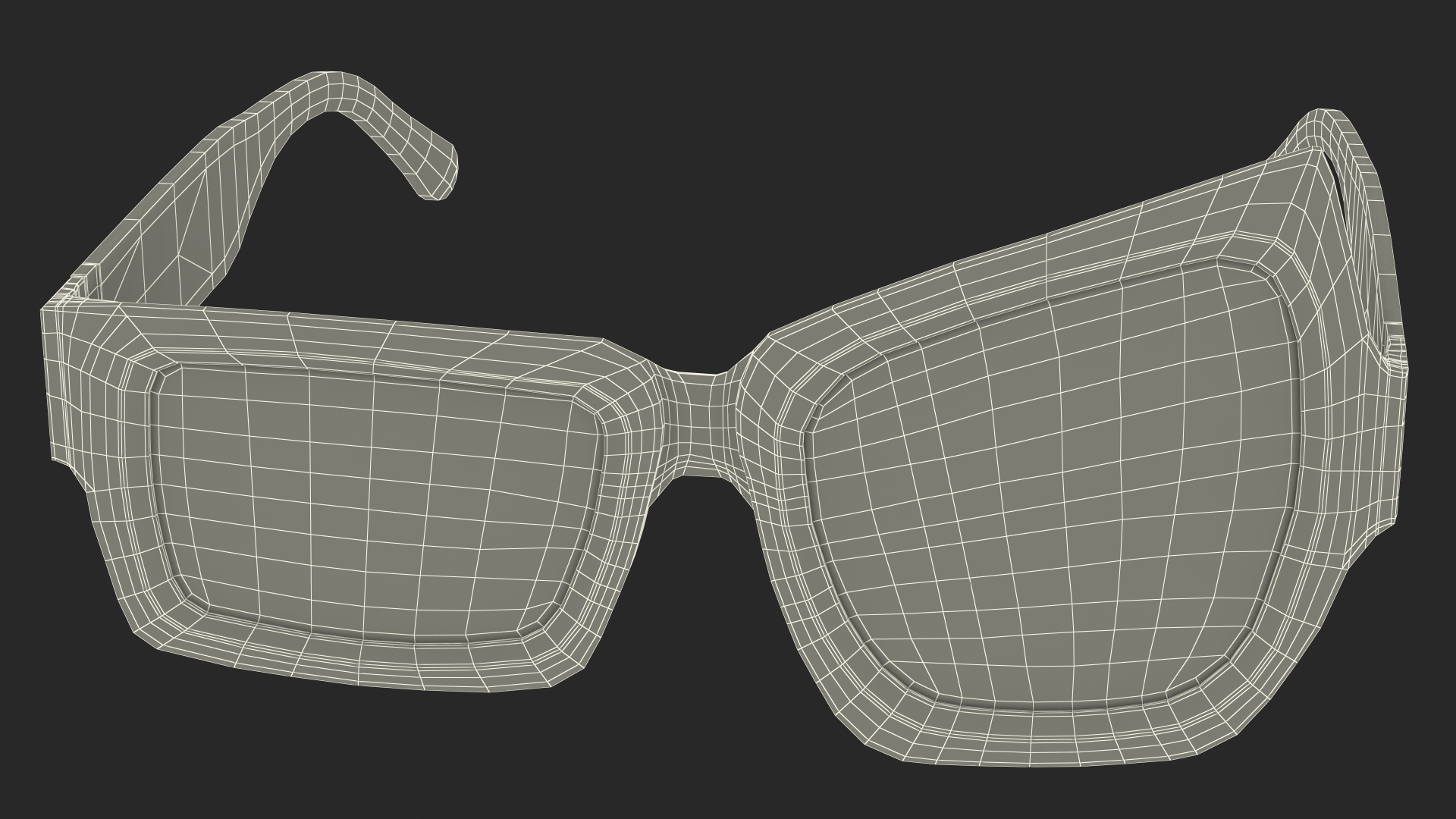 Asymmetrical Sunglasses Black for 3D Print 3D