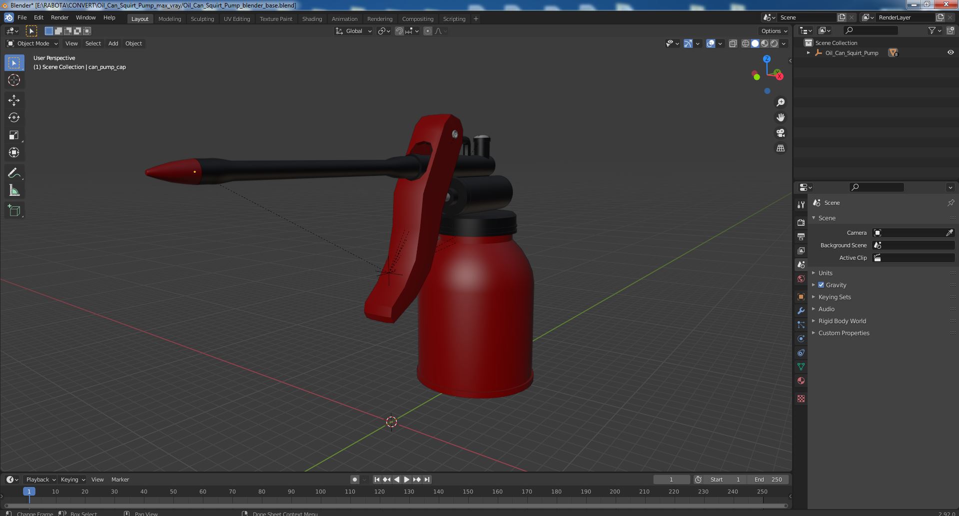 Oil Can Squirt Pump 3D model