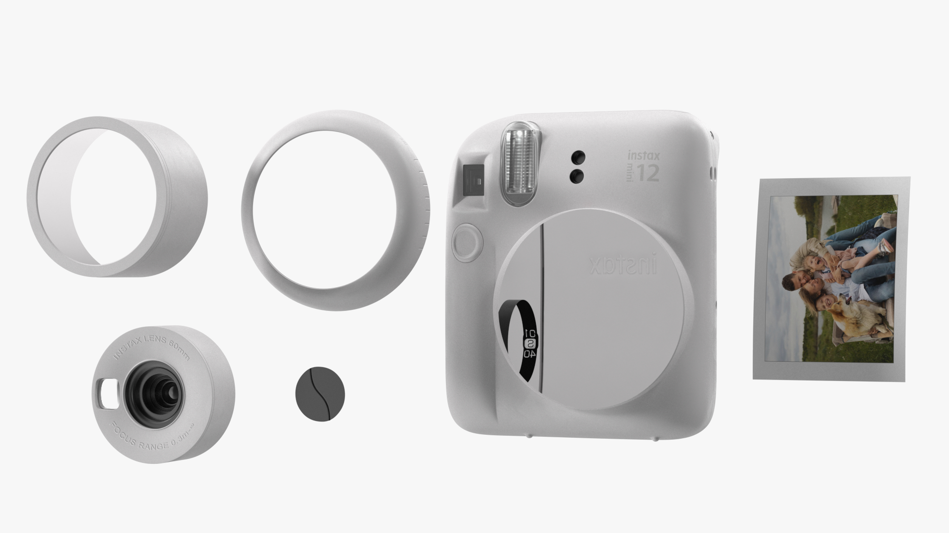 3D Fujifilm INSTAX Mini 12 Camera Clay White