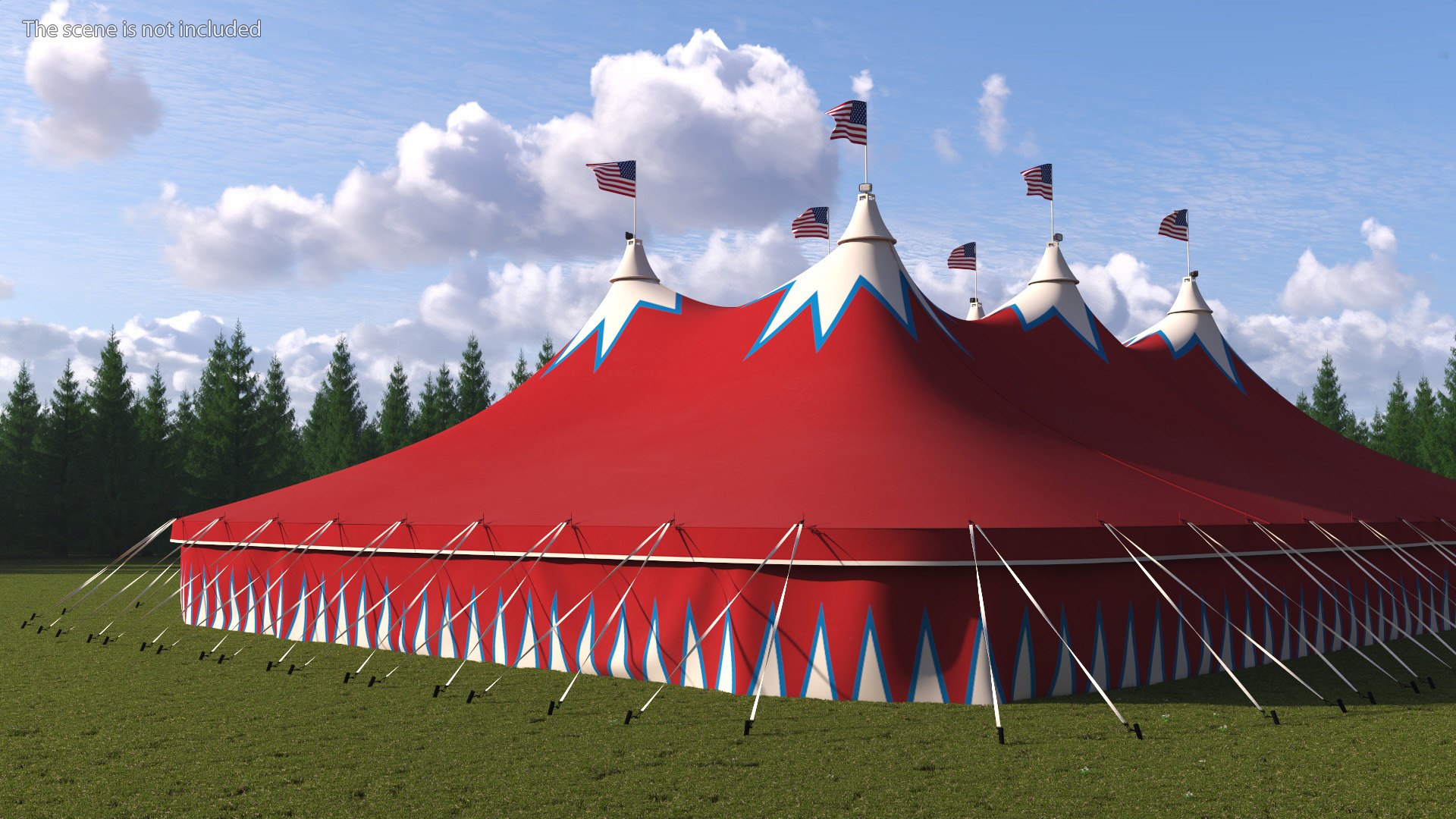 3D model Circus Tent Dark Red