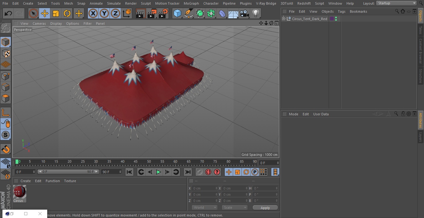 3D model Circus Tent Dark Red
