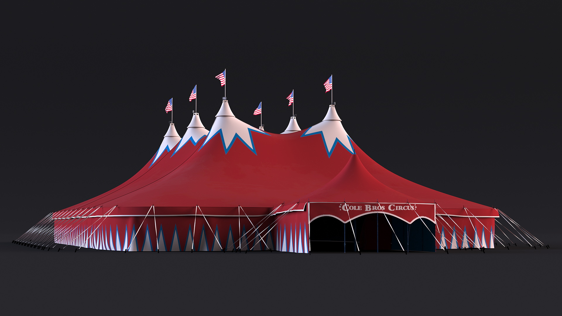 3D model Circus Tent Dark Red