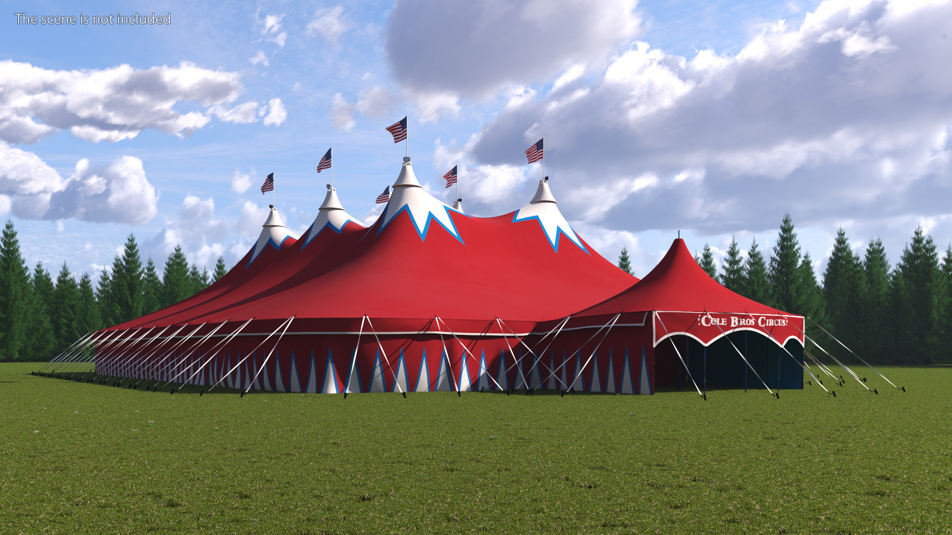 3D model Circus Tent Dark Red