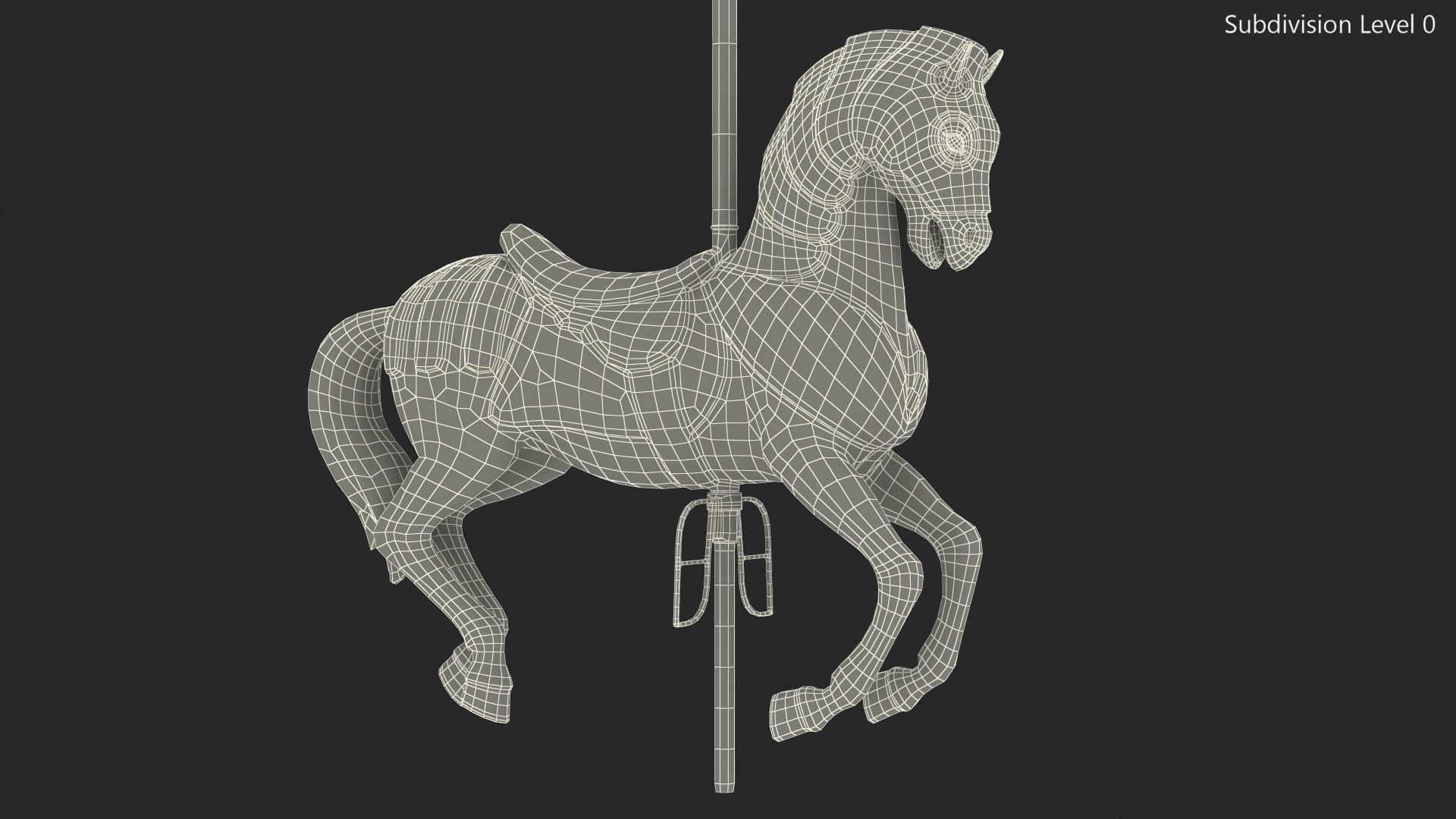 3D model Carousel Horse Black