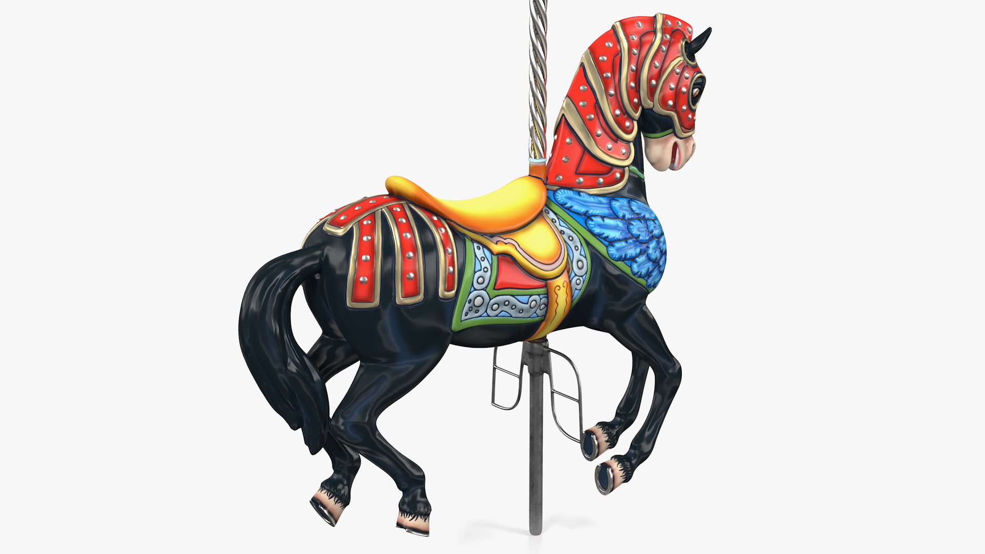 3D model Carousel Horse Black