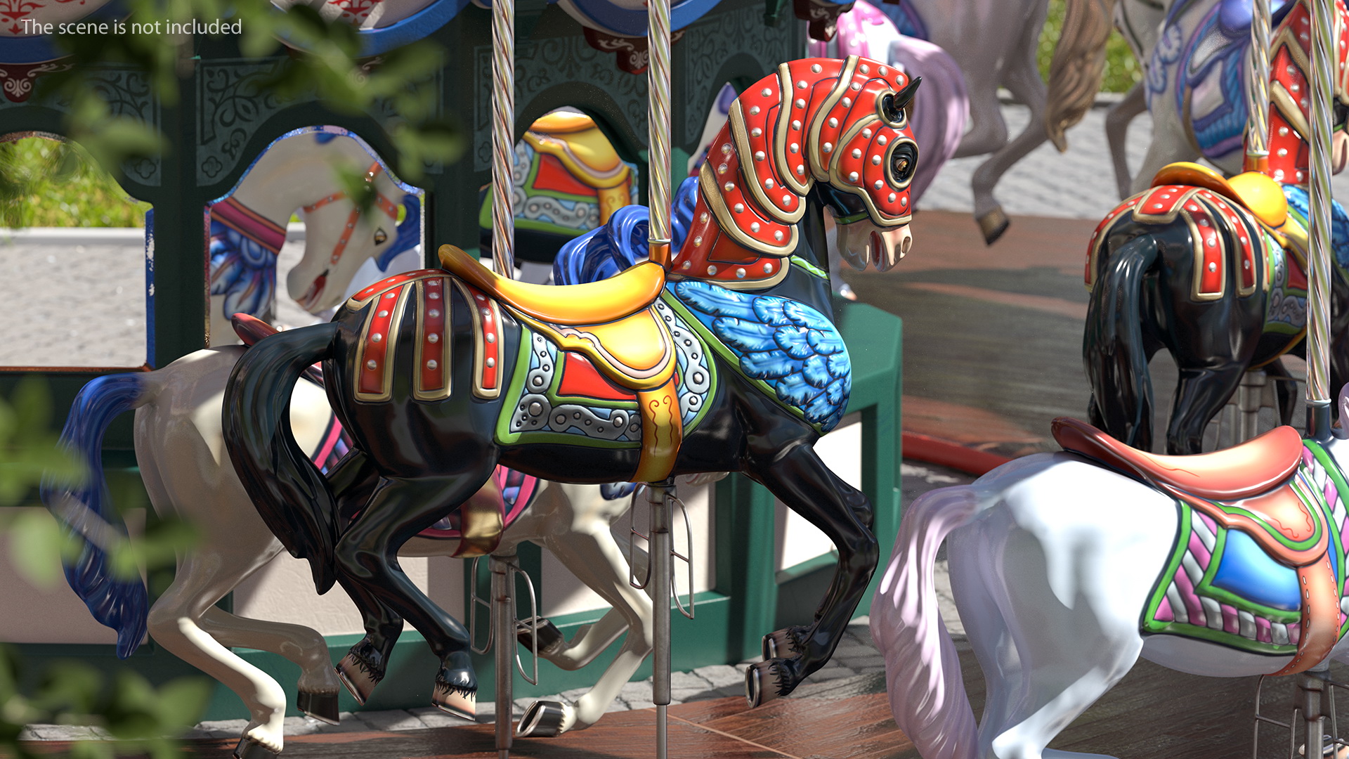 3D model Carousel Horse Black