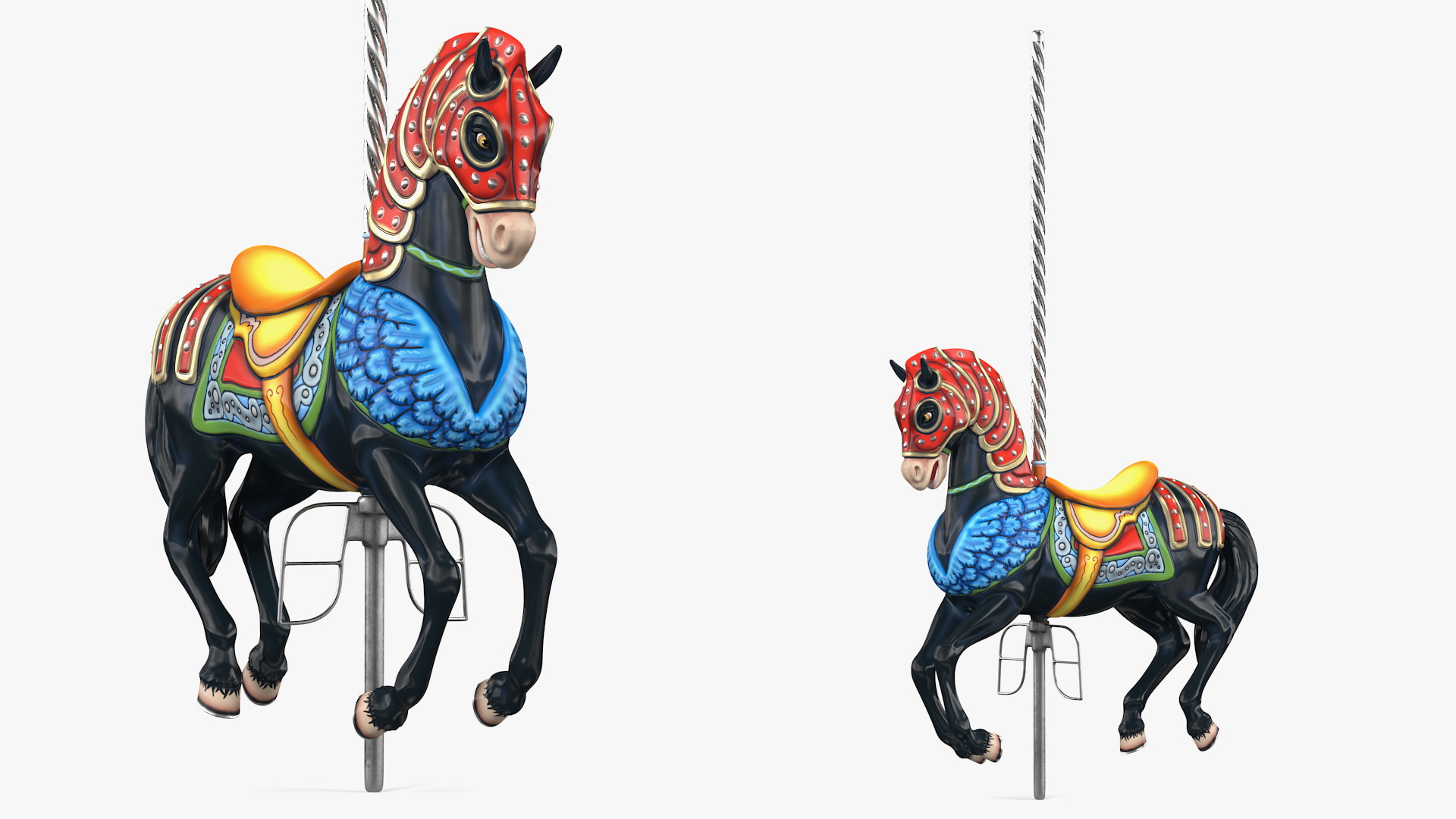 3D model Carousel Horse Black