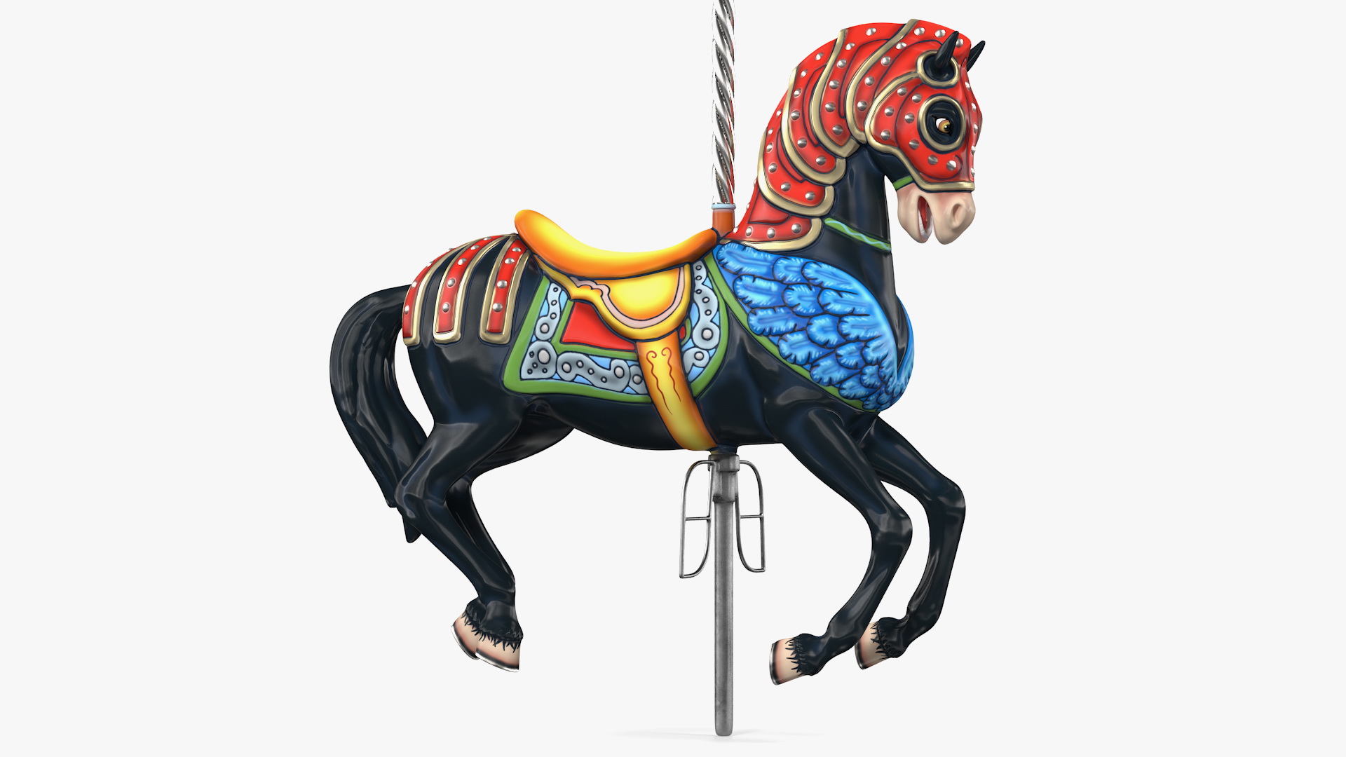 3D model Carousel Horse Black