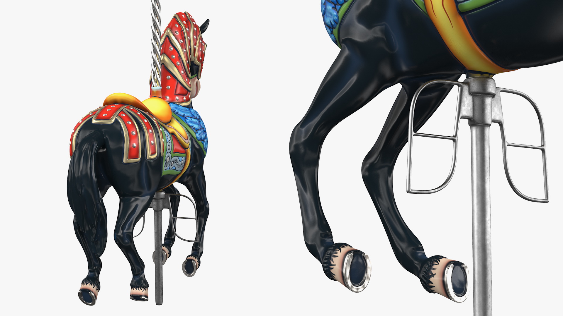 3D model Carousel Horse Black