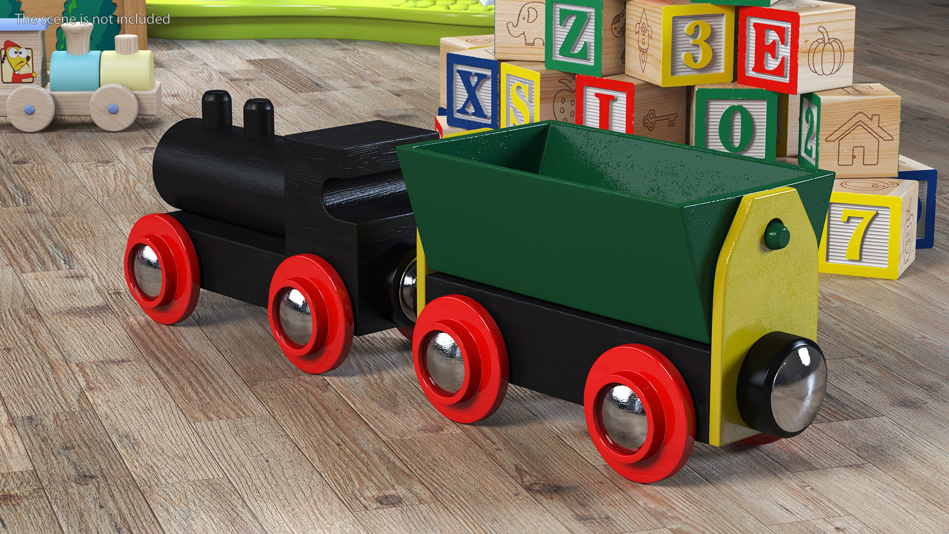 3D Wooden Toy Train 2 model