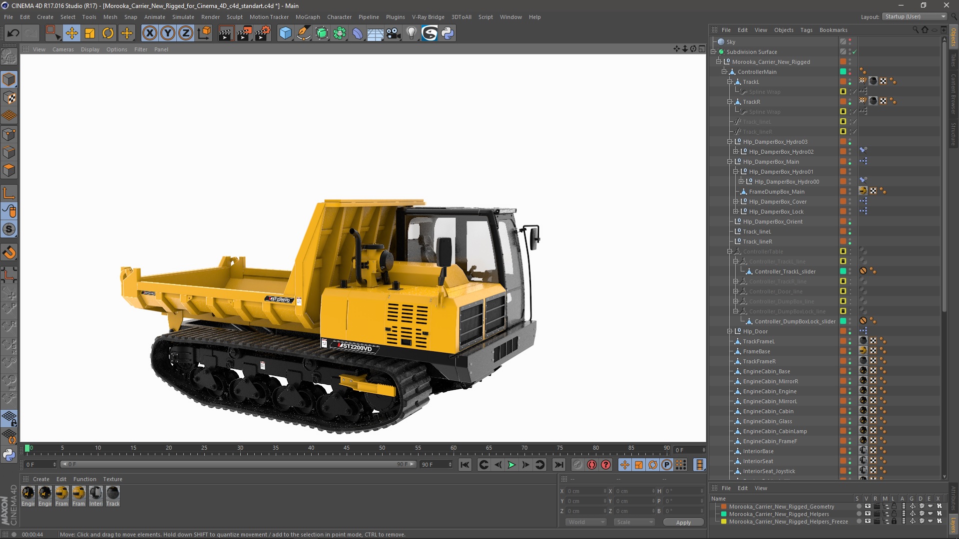 3D model Morooka Carrier New Rigged for Cinema 4D