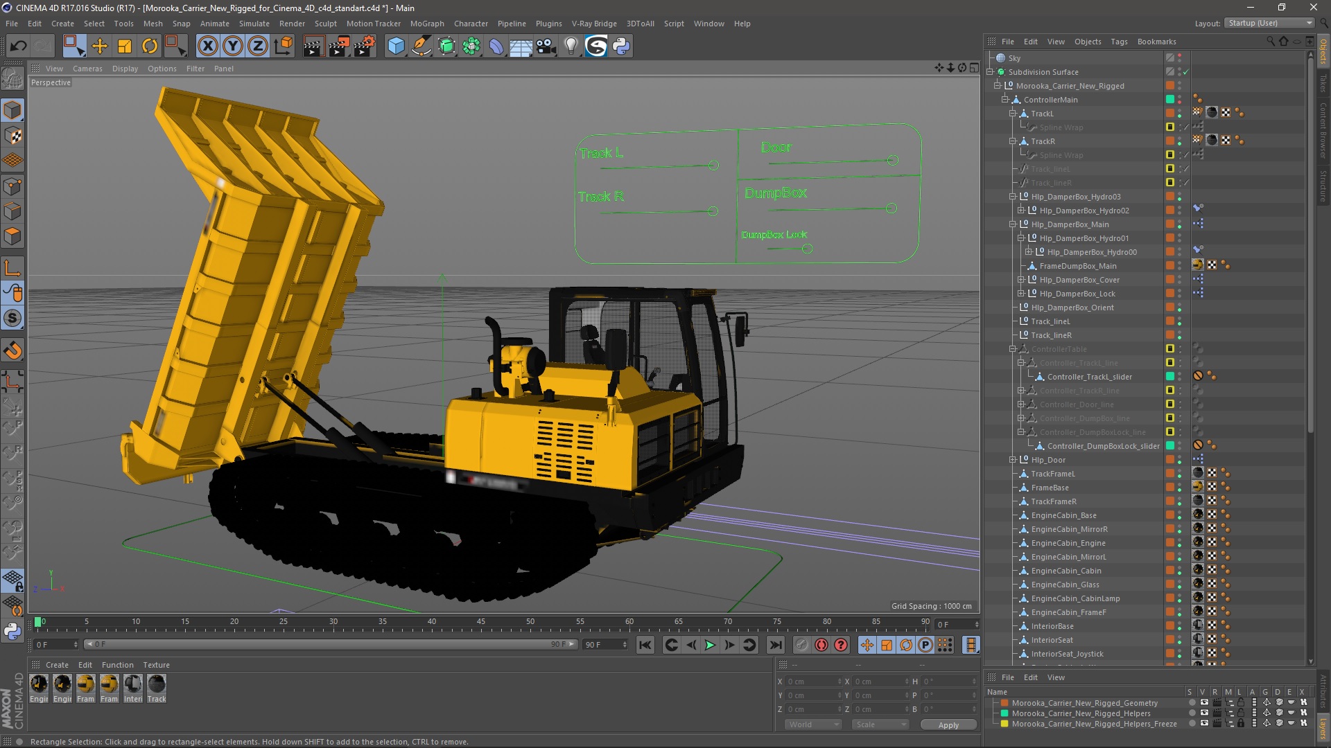 3D model Morooka Carrier New Rigged for Cinema 4D