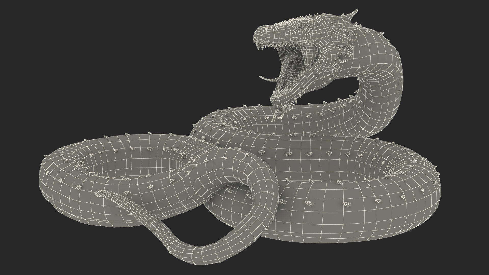 3D Mythical Serpentine Dragon Rigged model