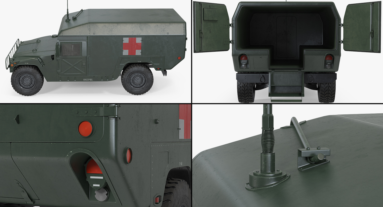 3D Ambulance Military Car HMMWV m996 model