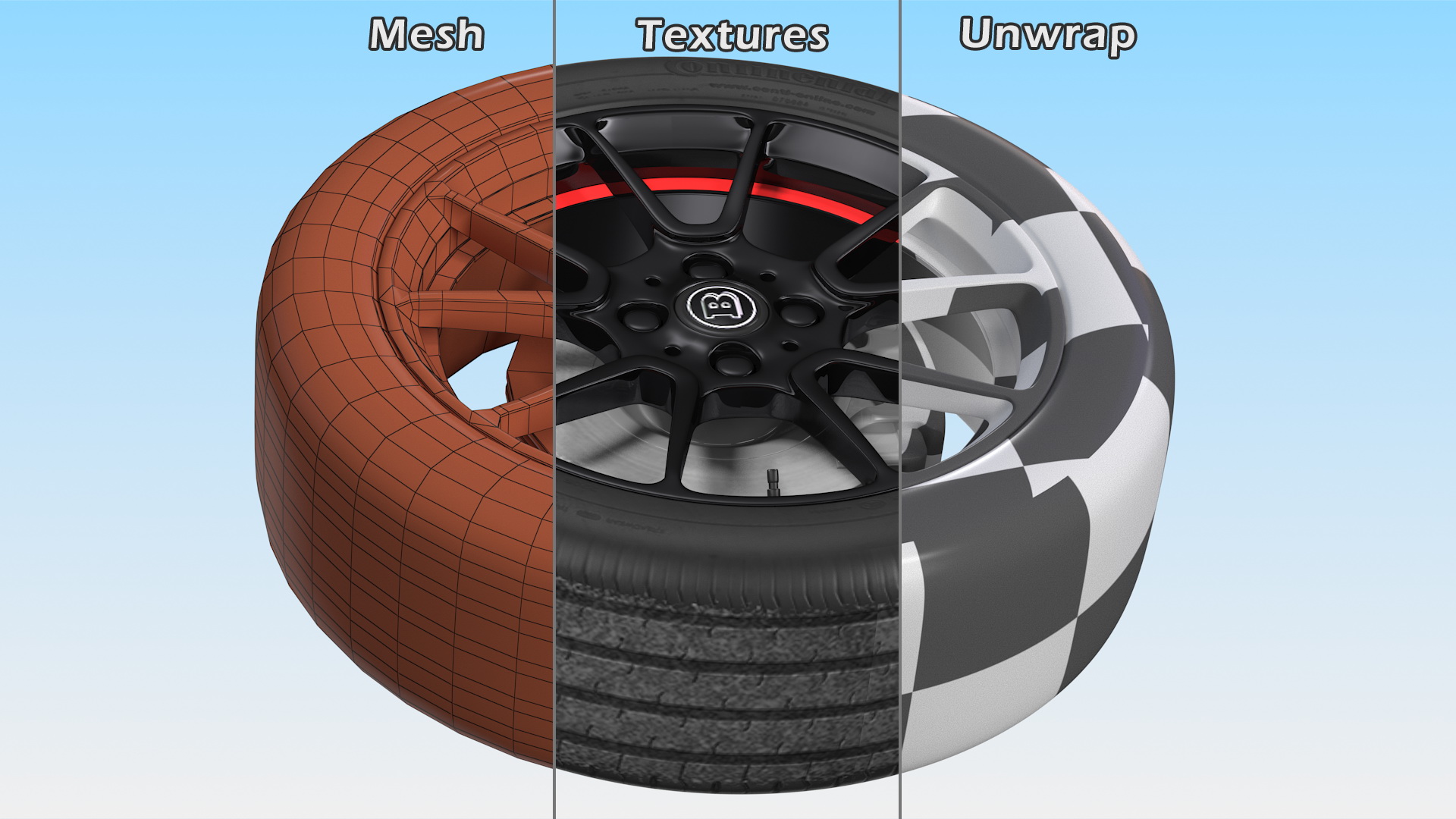 3D Smart EQ Fortwo Wheel