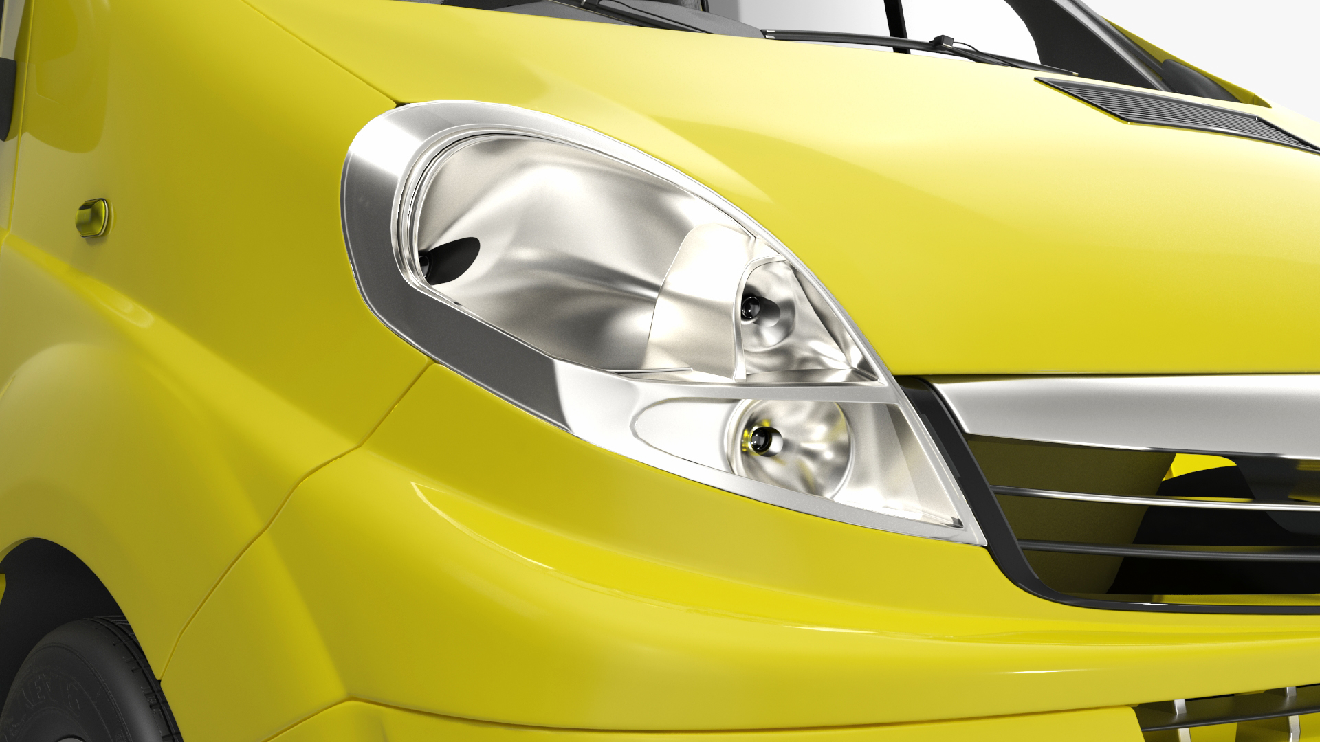 3D model Yellow Transporter Opel Vivaro