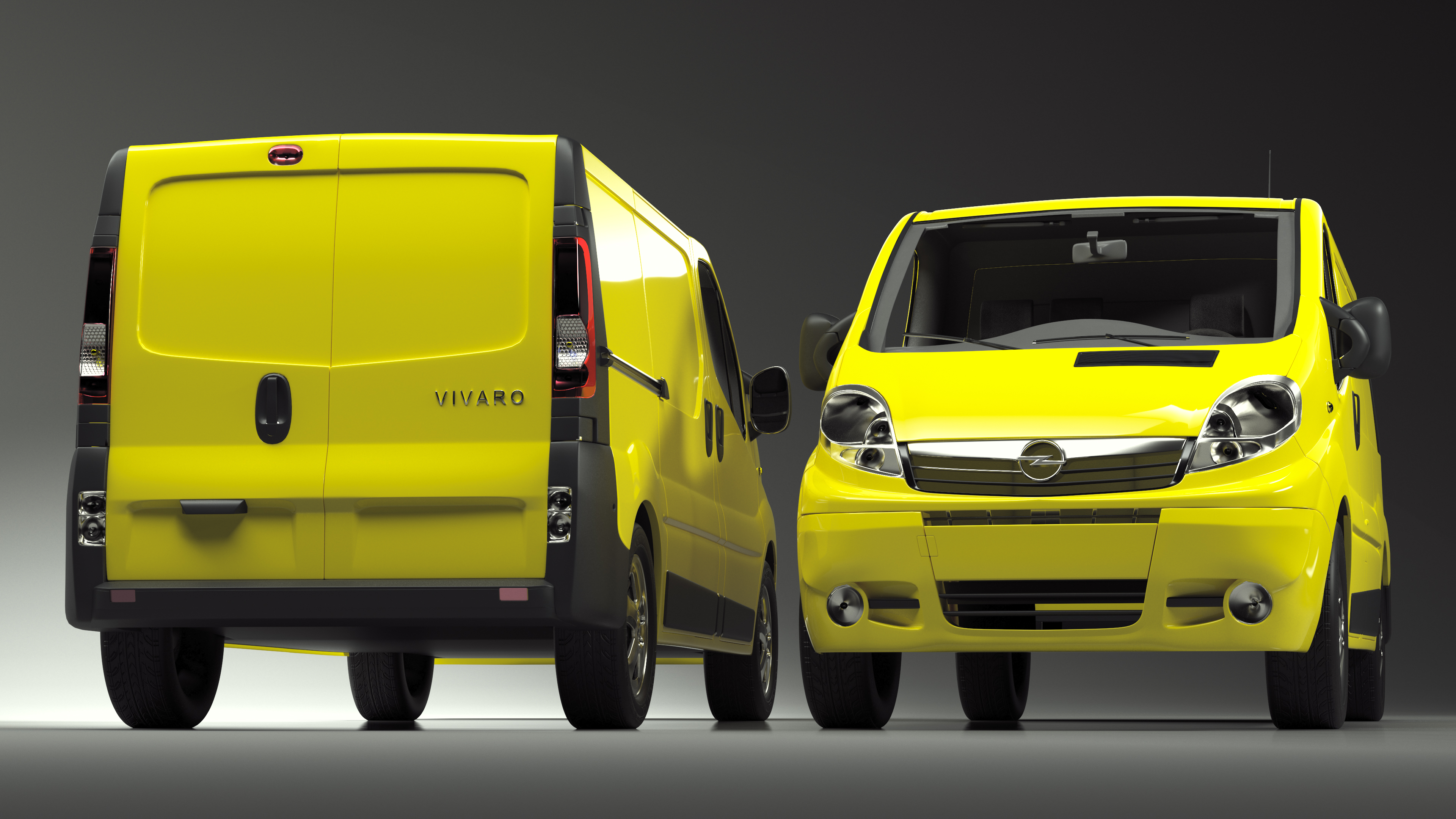 3D model Yellow Transporter Opel Vivaro