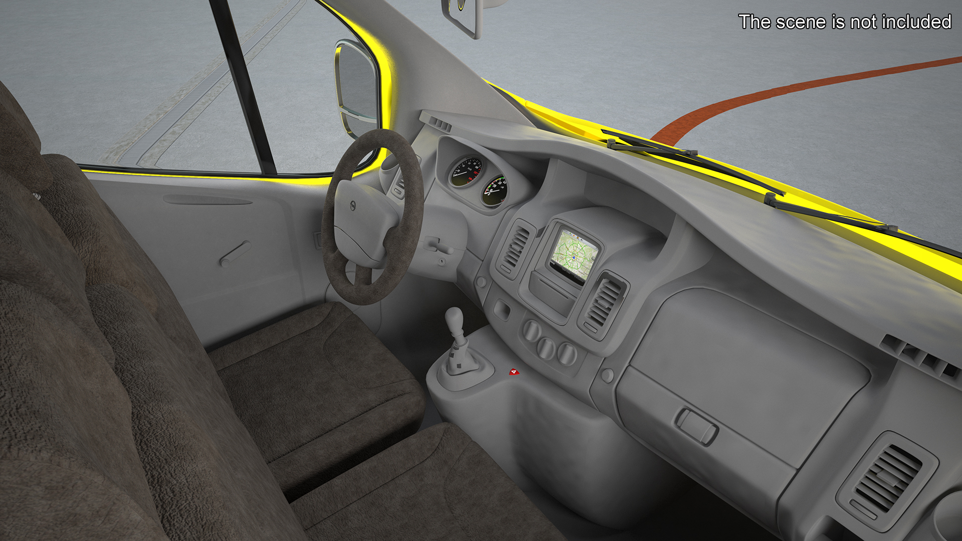 3D model Yellow Transporter Opel Vivaro