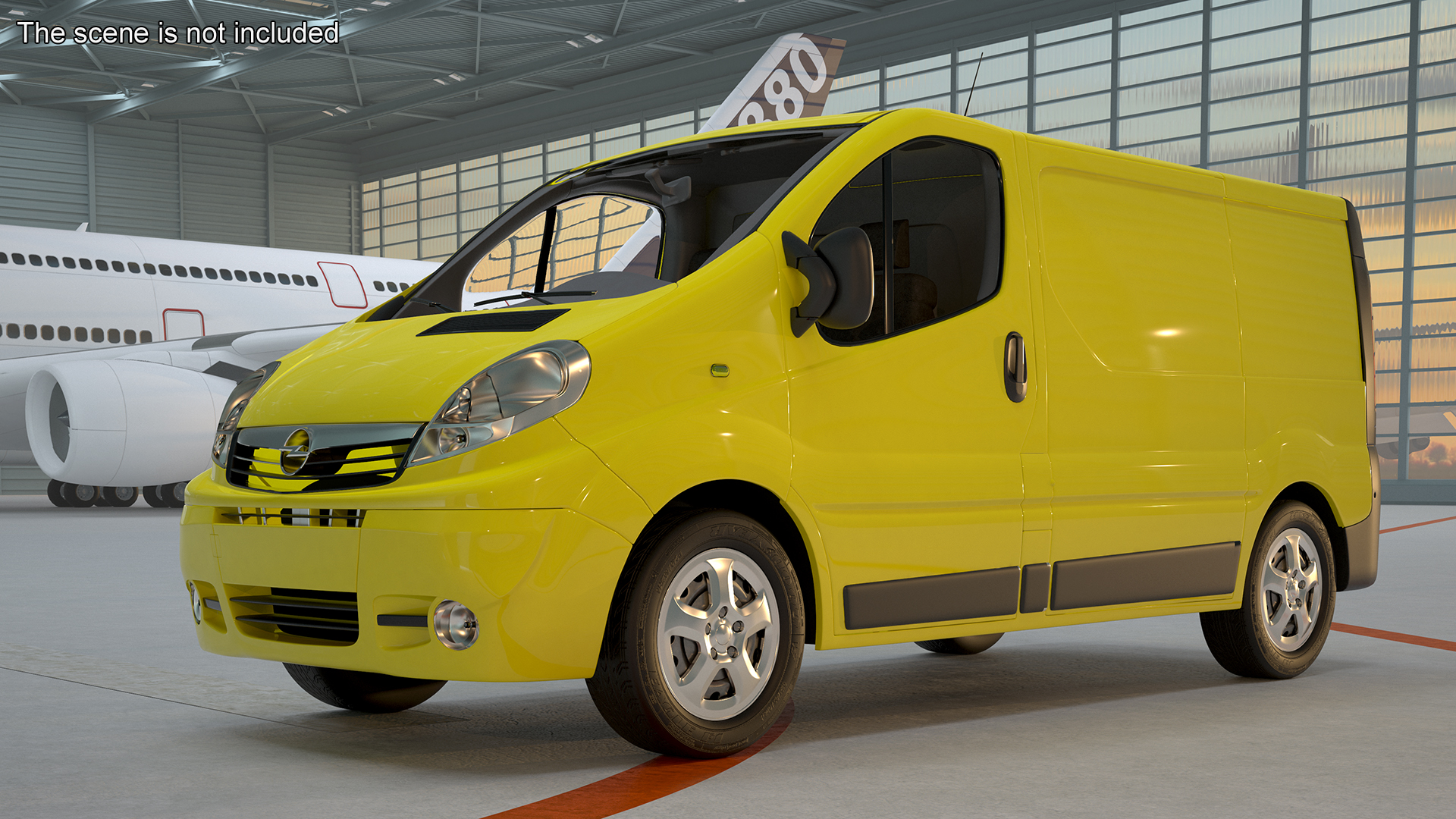 3D model Yellow Transporter Opel Vivaro