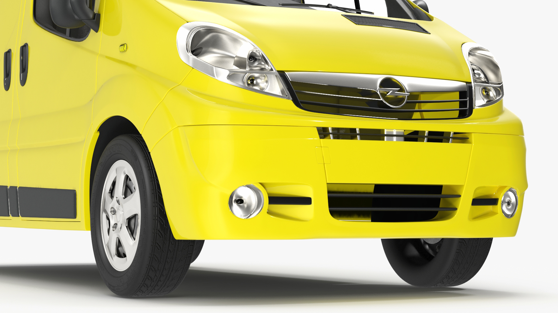 3D model Yellow Transporter Opel Vivaro