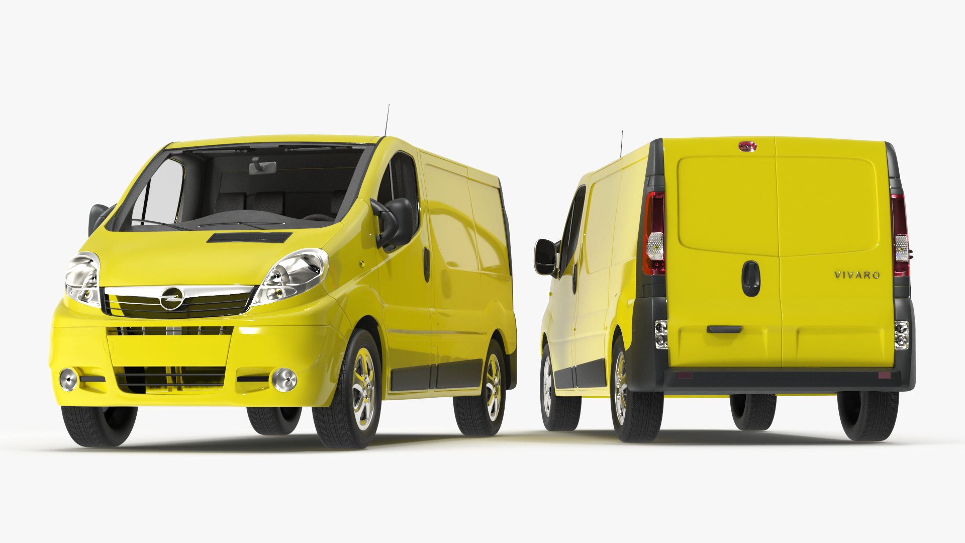 3D model Yellow Transporter Opel Vivaro