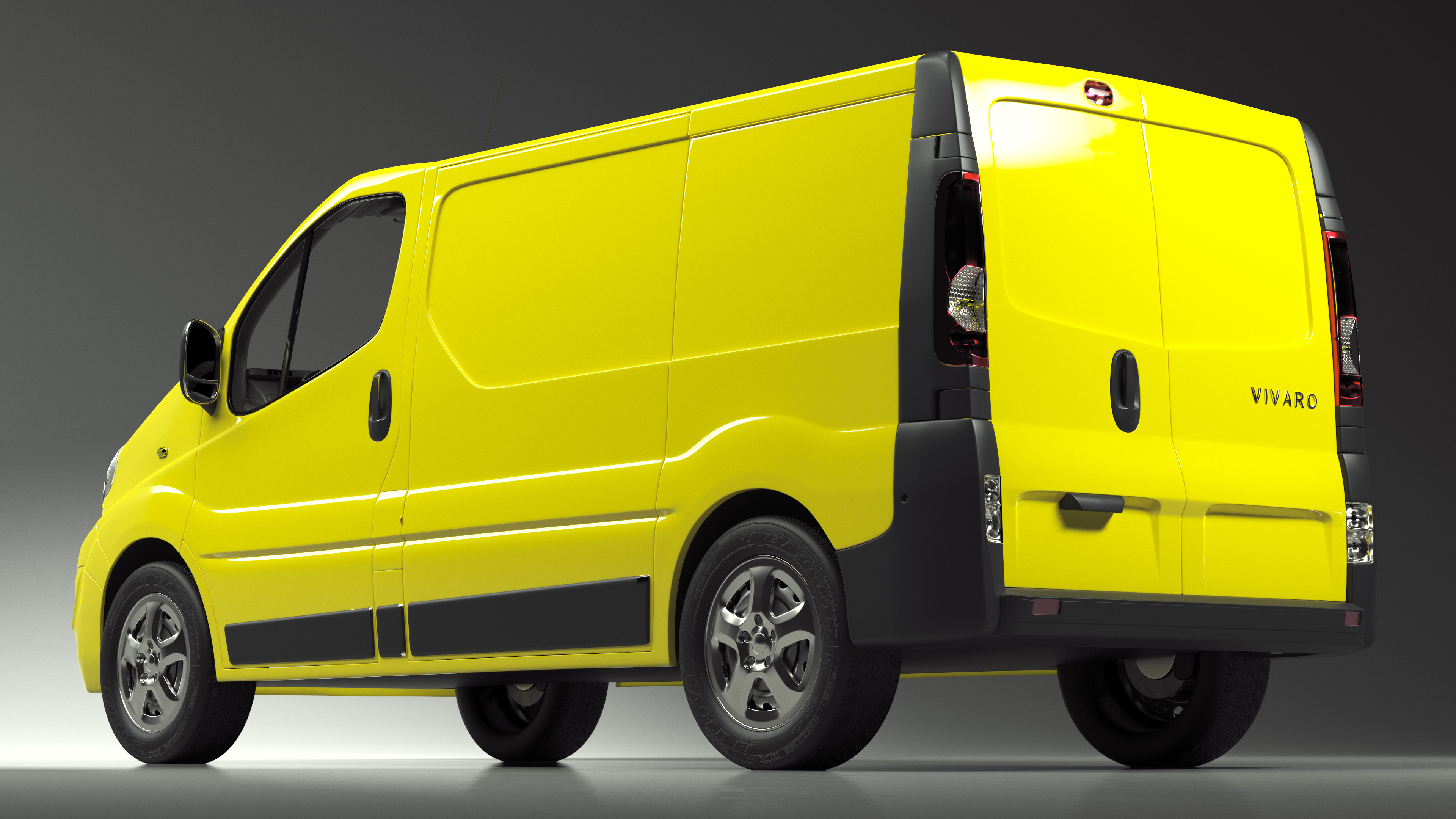 3D model Yellow Transporter Opel Vivaro