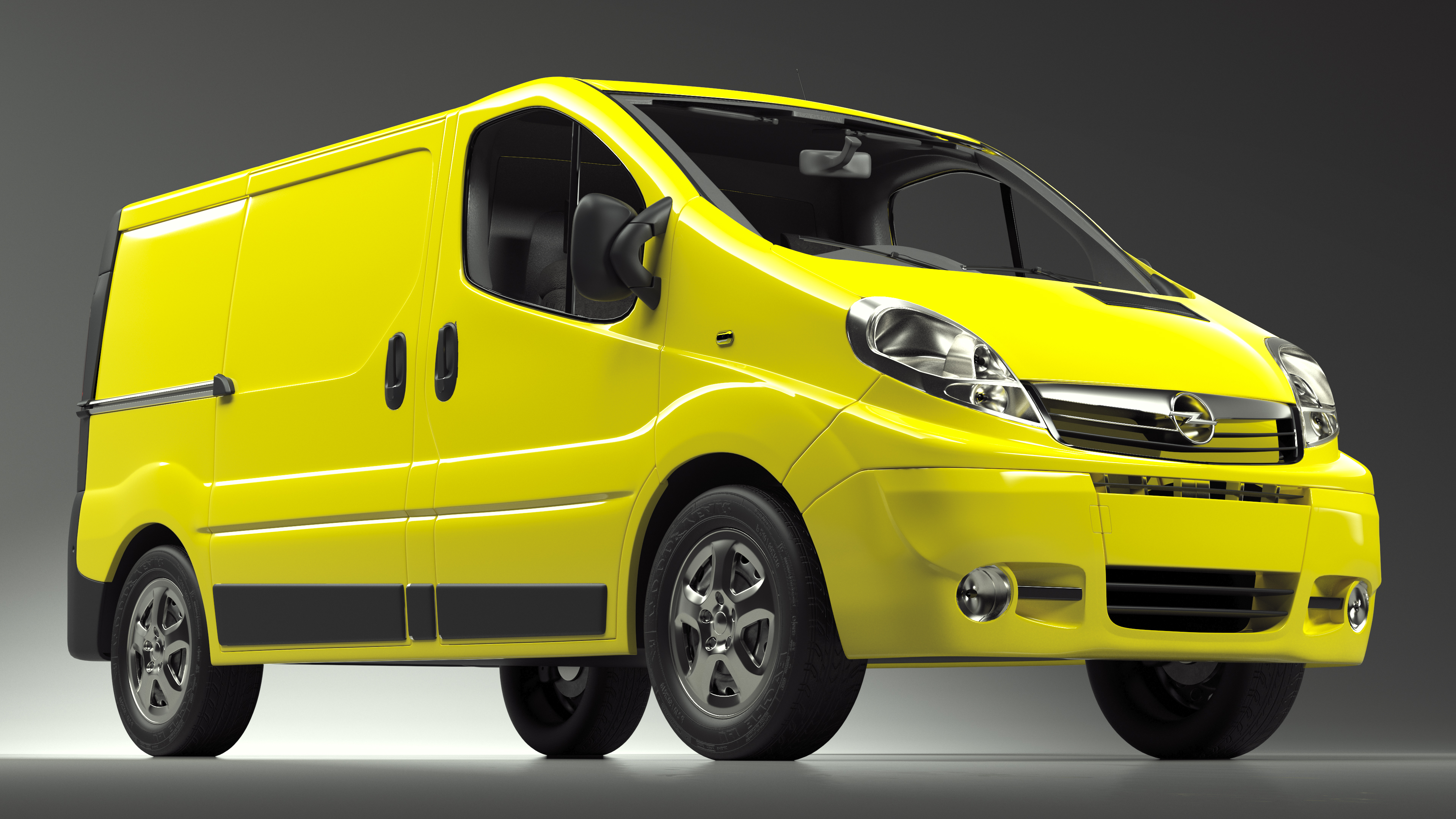 3D model Yellow Transporter Opel Vivaro