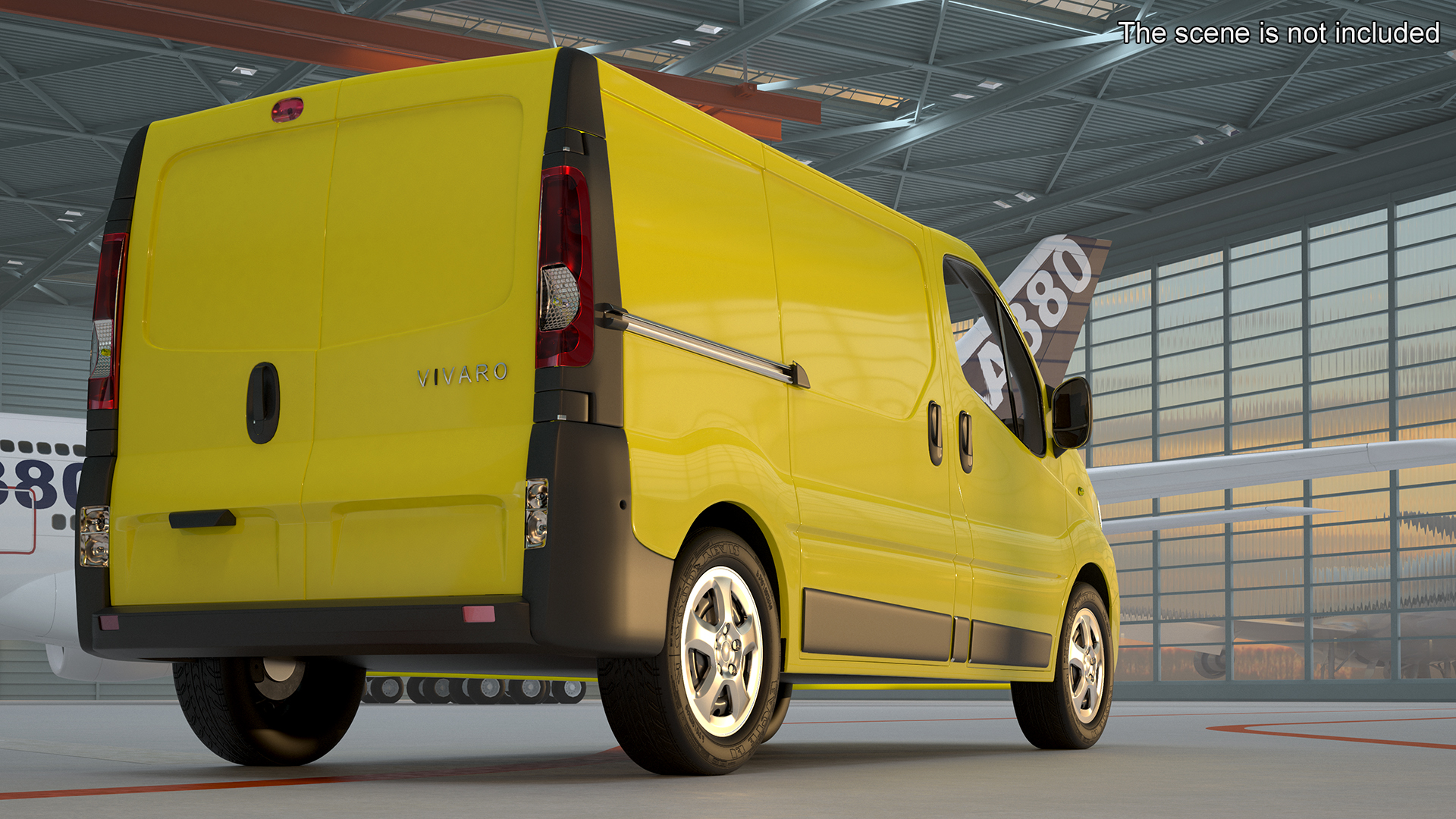 3D model Yellow Transporter Opel Vivaro