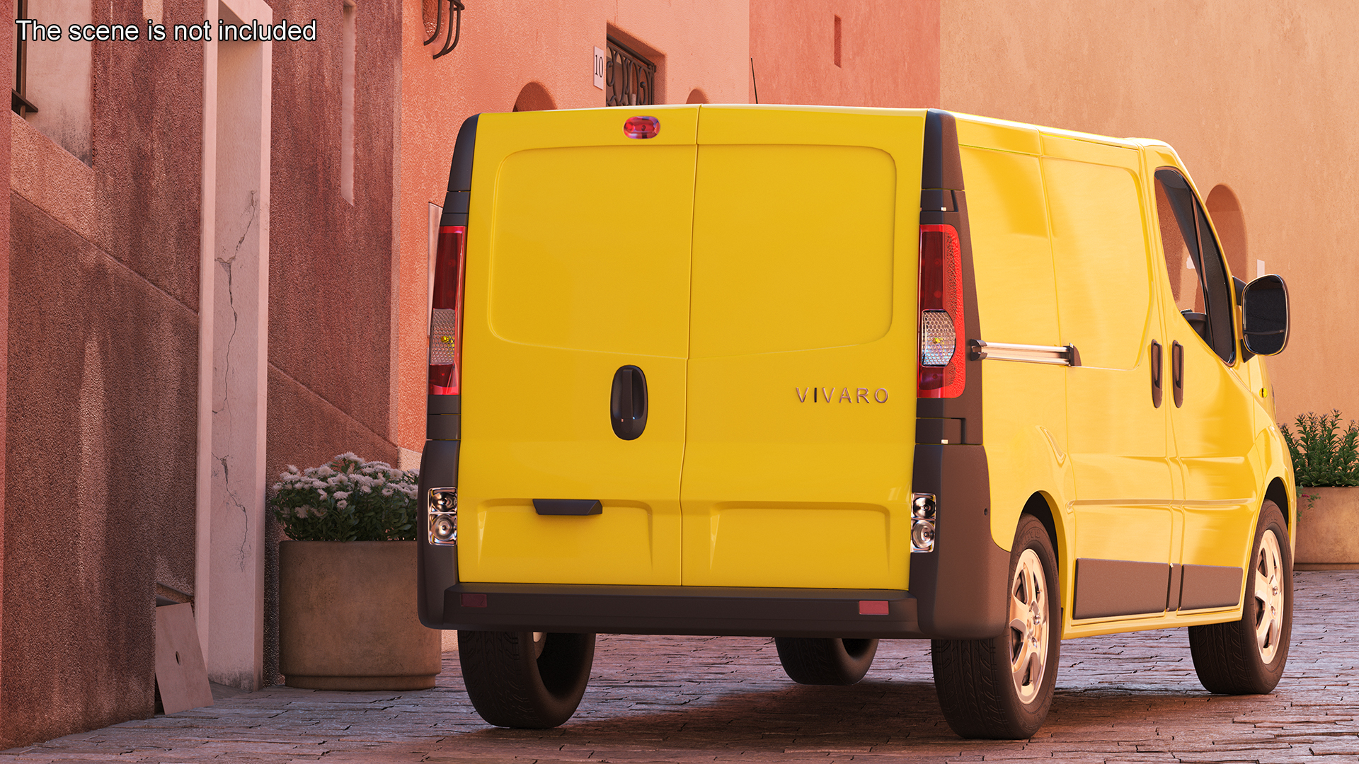 3D model Yellow Transporter Opel Vivaro